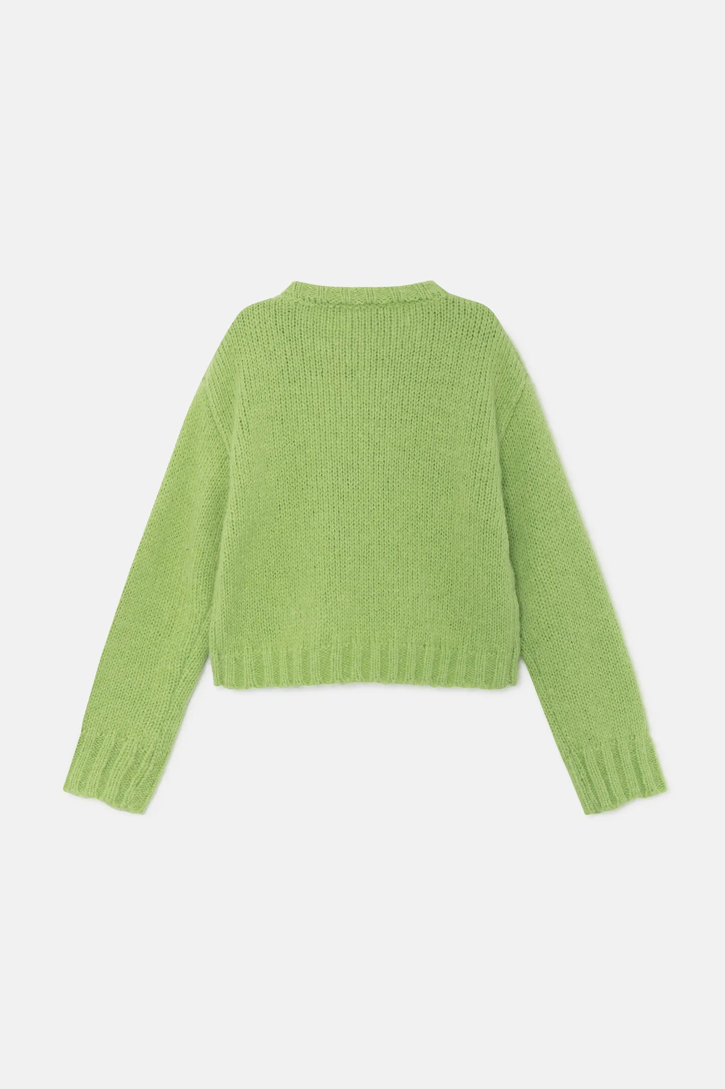 Jersey unisex crop de punto verde