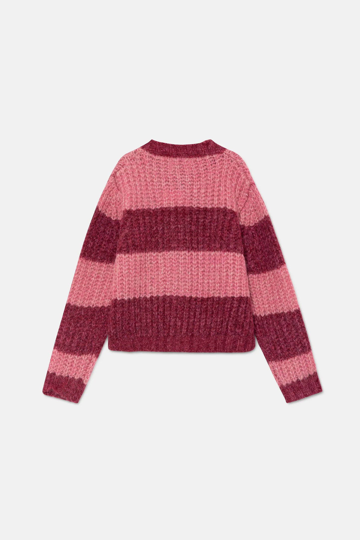 Cárdigan de niña con estampado de rayas rosa