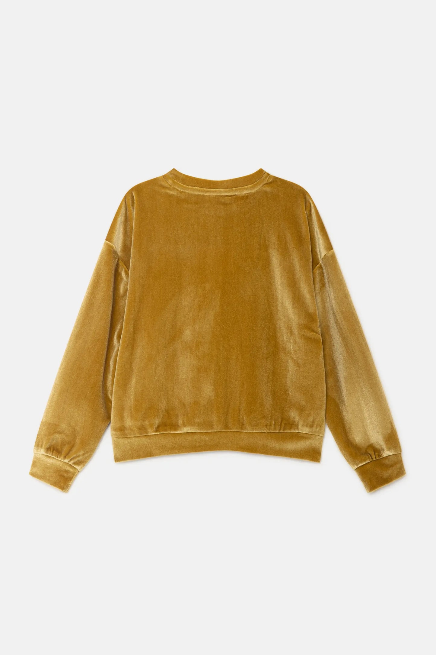 Unisex sweatshirt in yellow velvet
