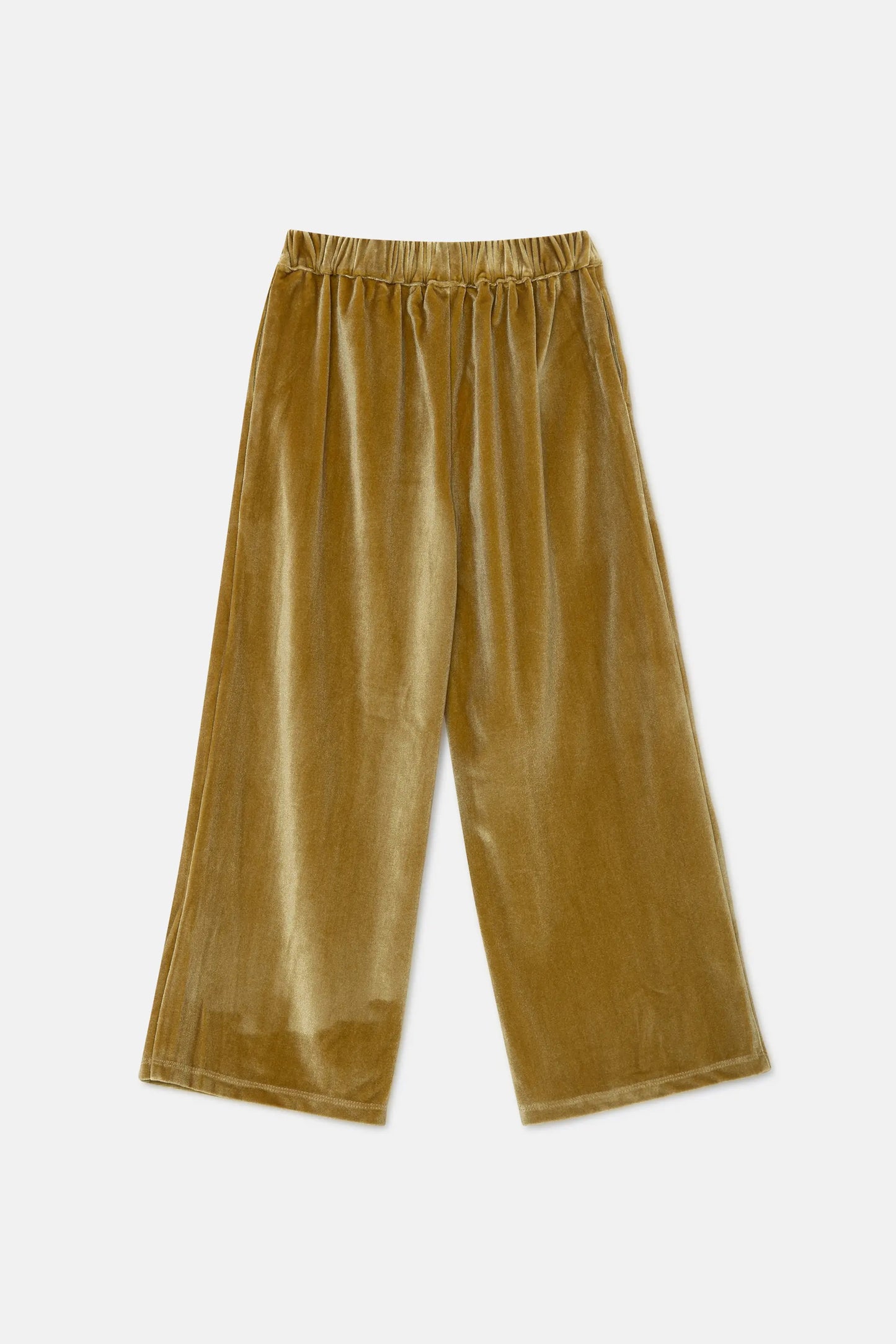 Unisex pants in yellow velvet
