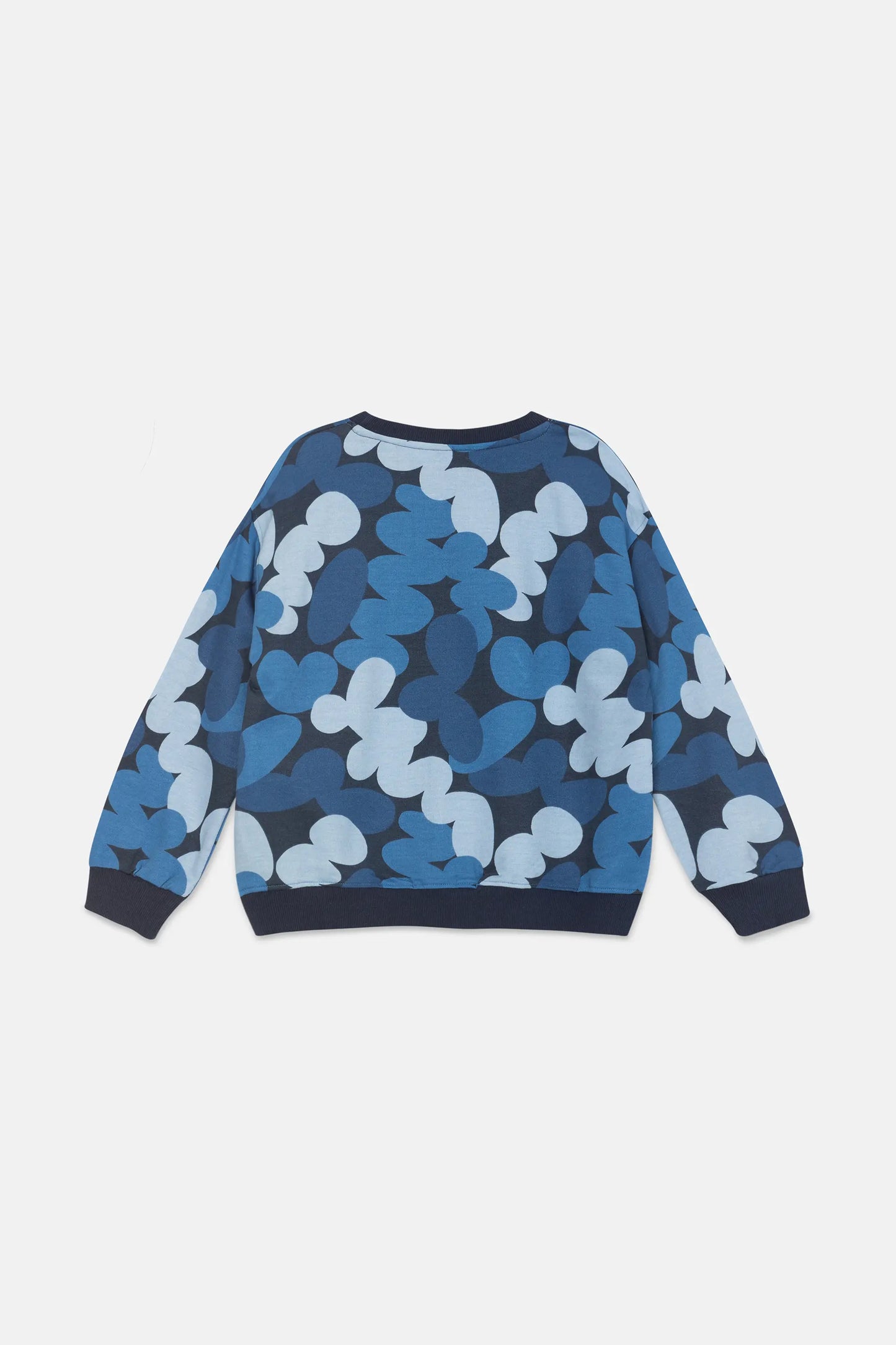 Unisex Blue Abstract Print Plush Sweatshirt