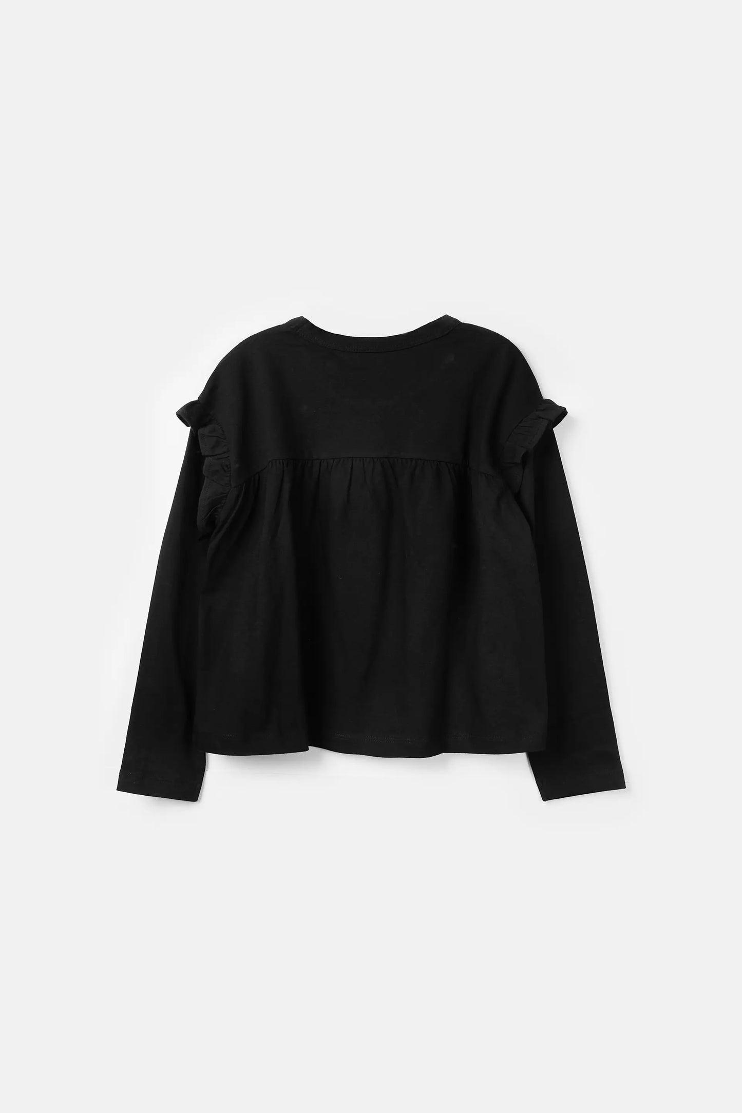 Top de niña con volantes negro