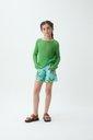 Maglione verde a maniche lunghe da bambina