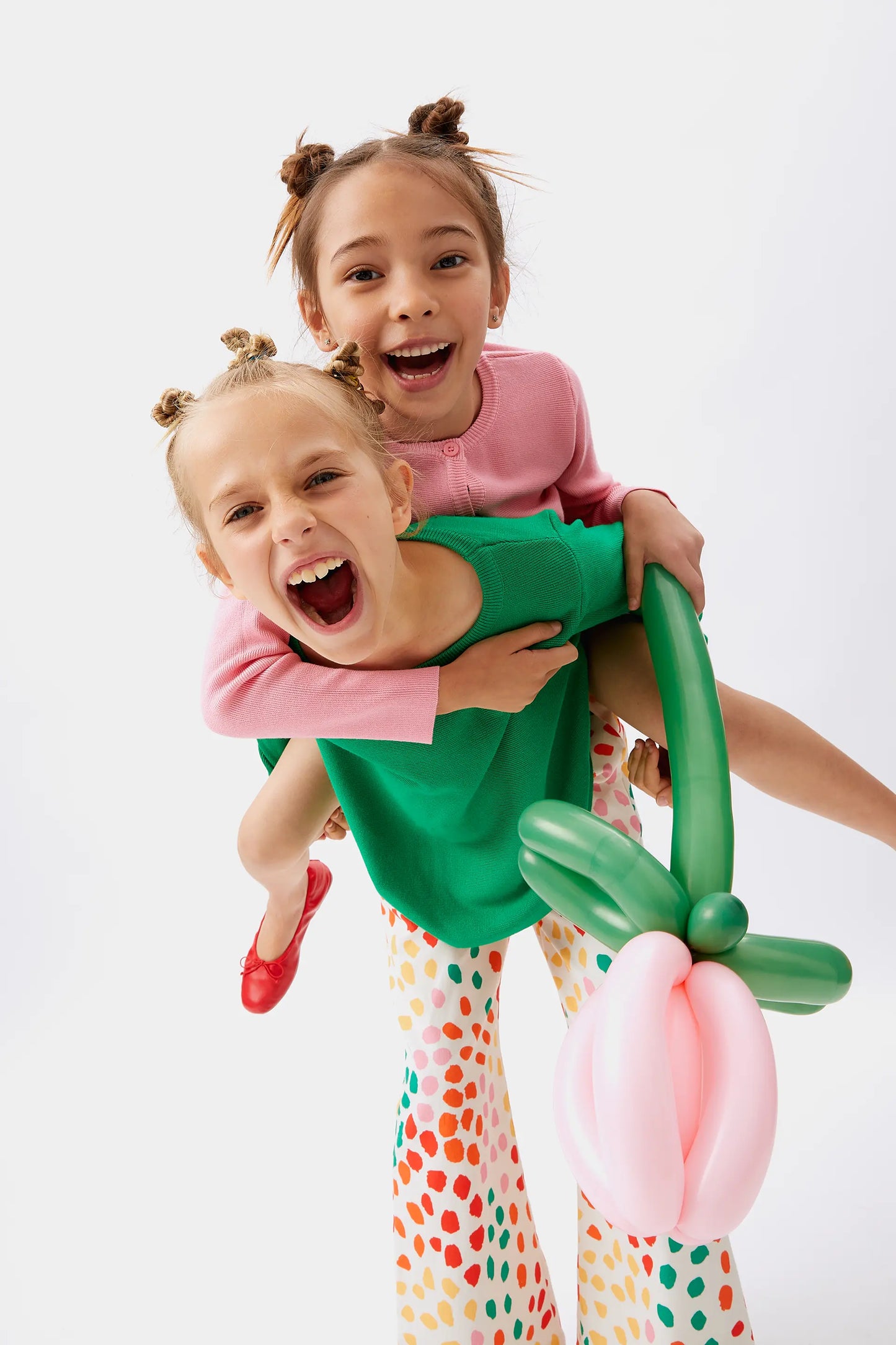 Girl's green flared sweater