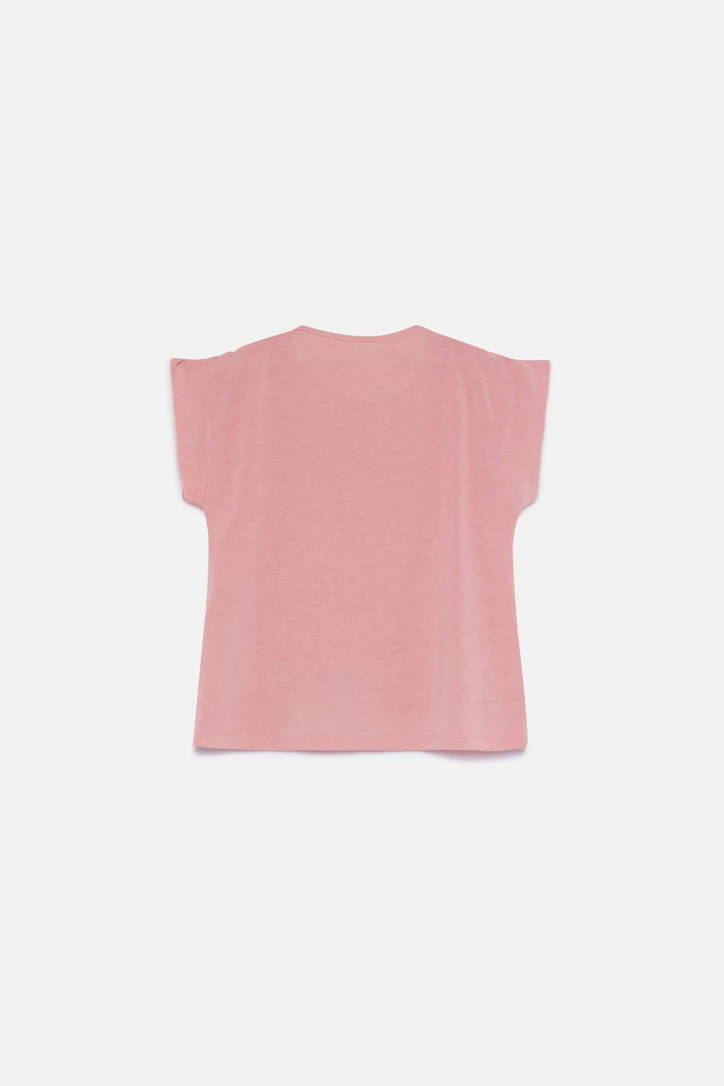 Girl's pink draped short sleeve top
