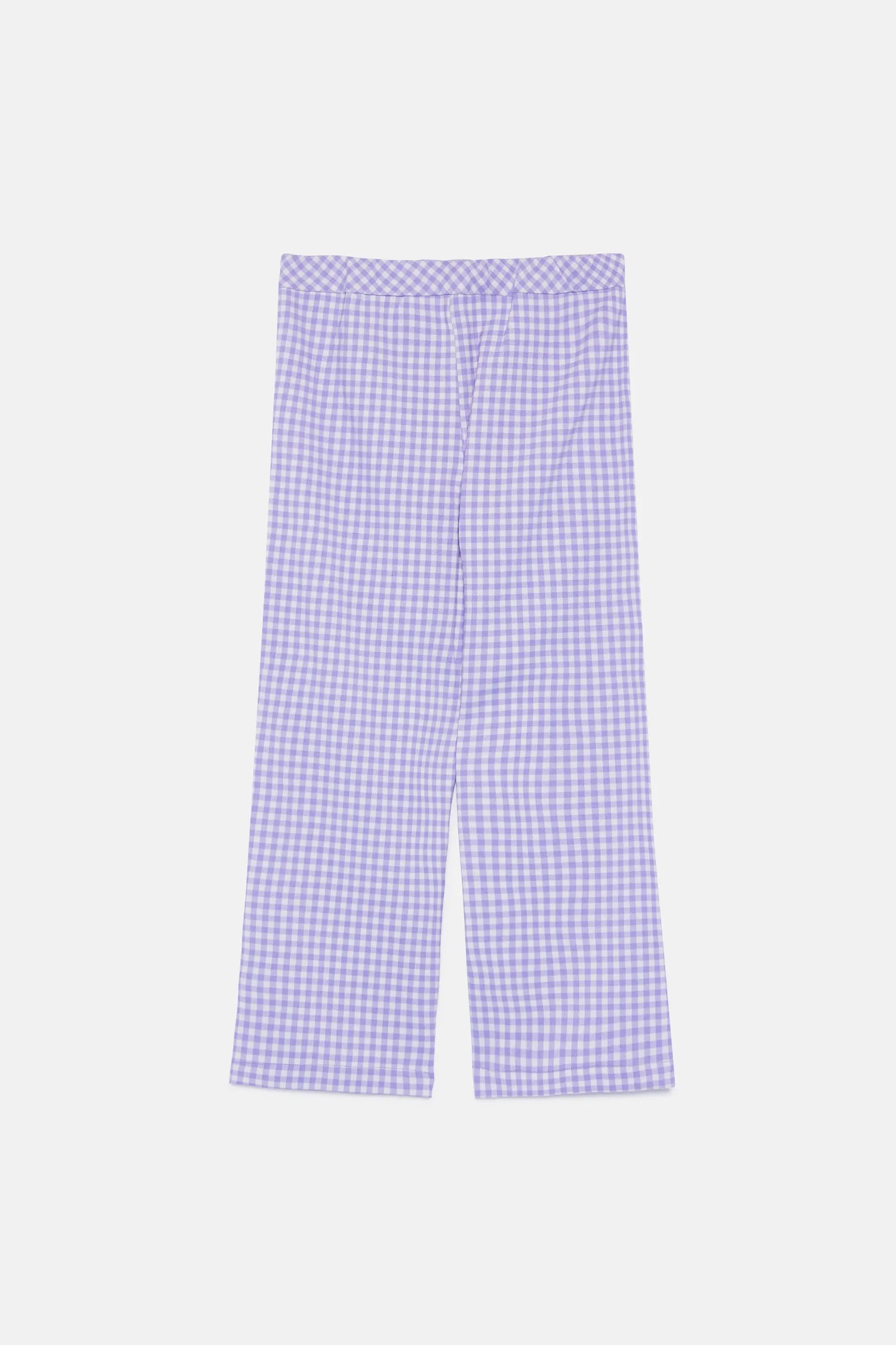 Girl's lilac gingham pants