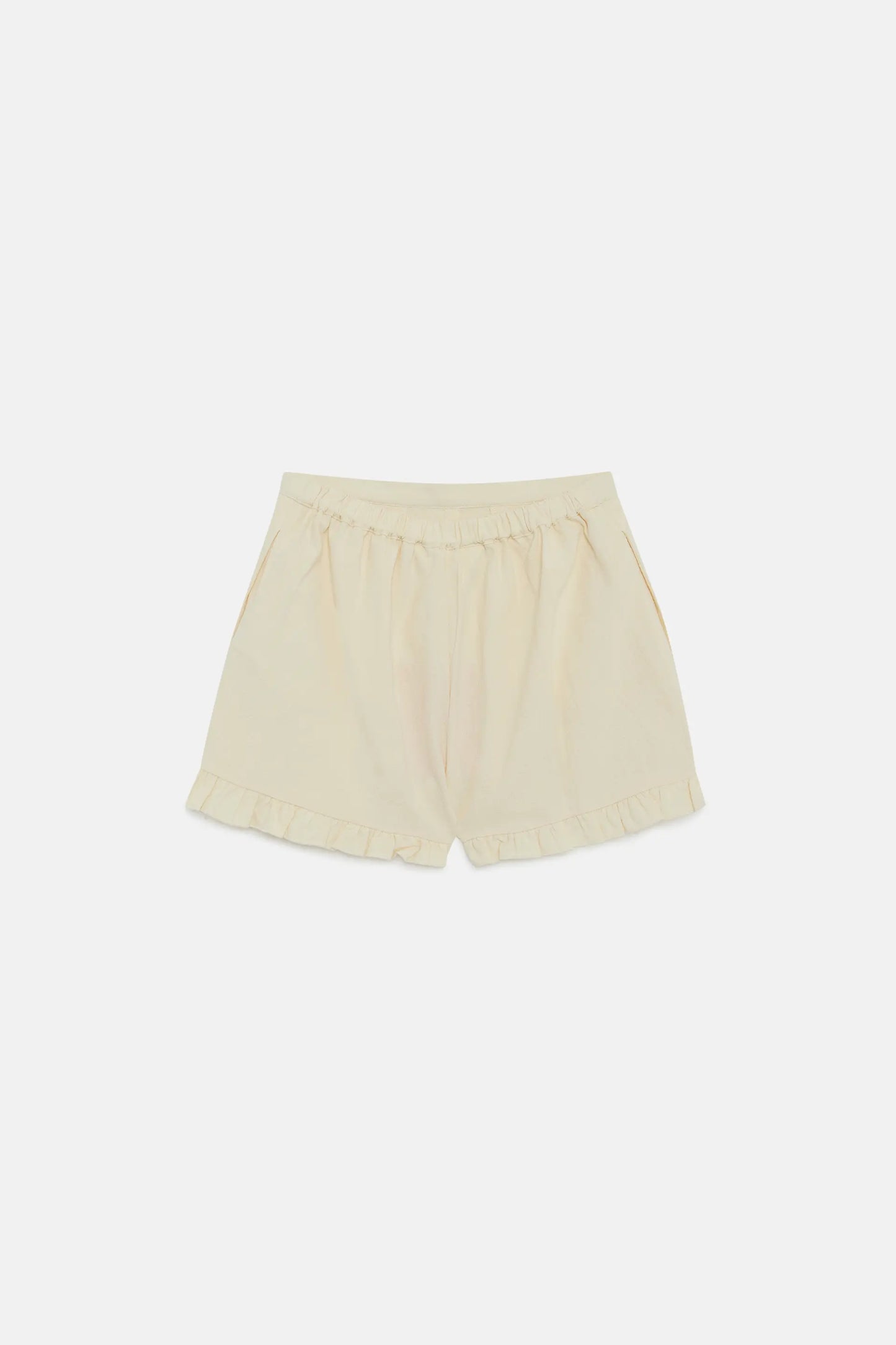 Girl's white ruffle shorts