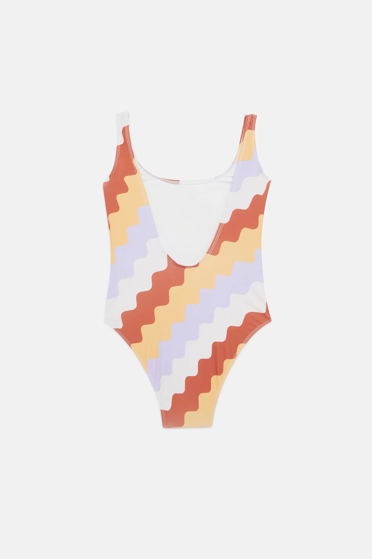 Zigzag printed girl's swimsuit
