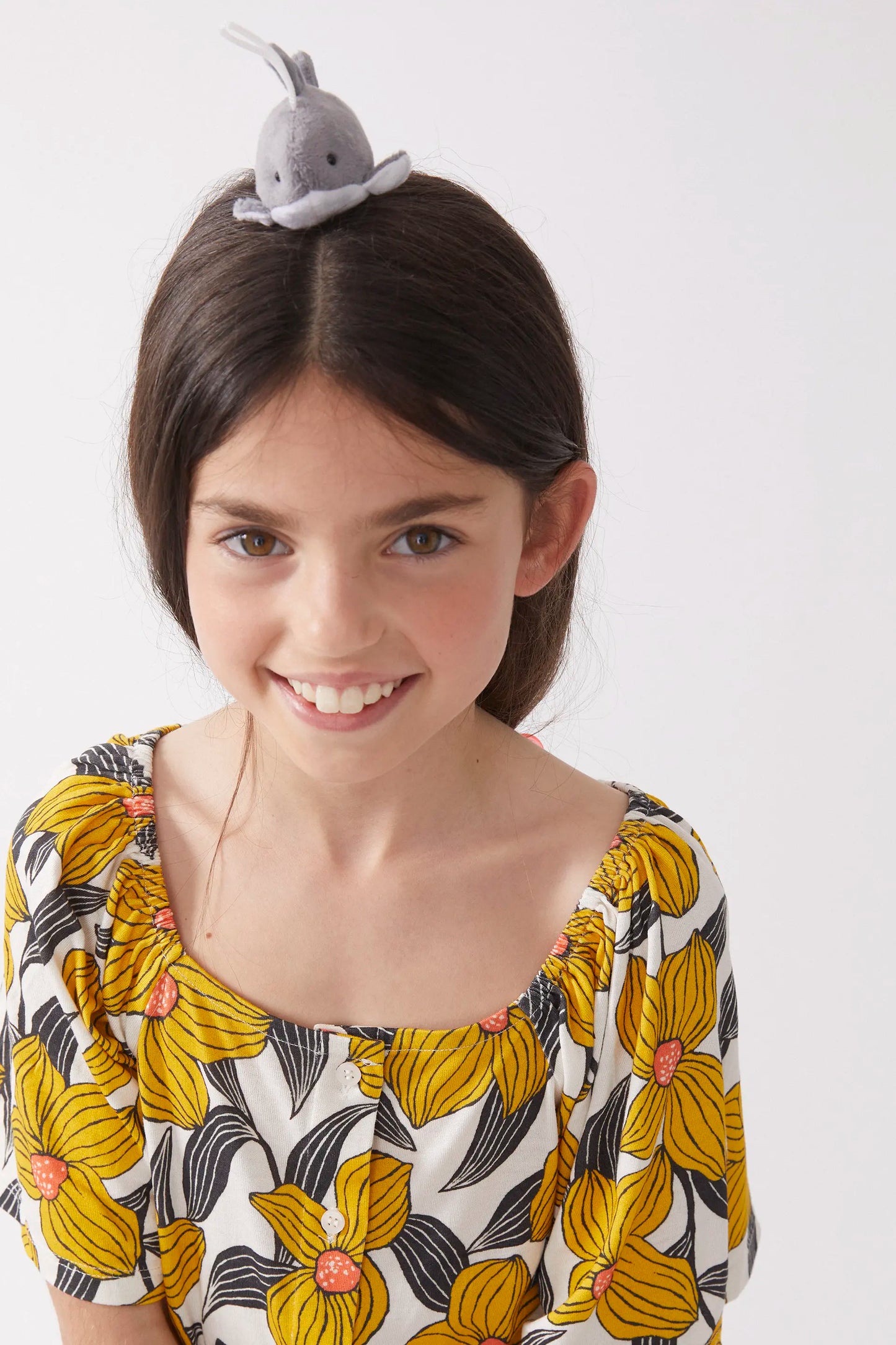 Long girl's jumpsuit with floral print Narciso