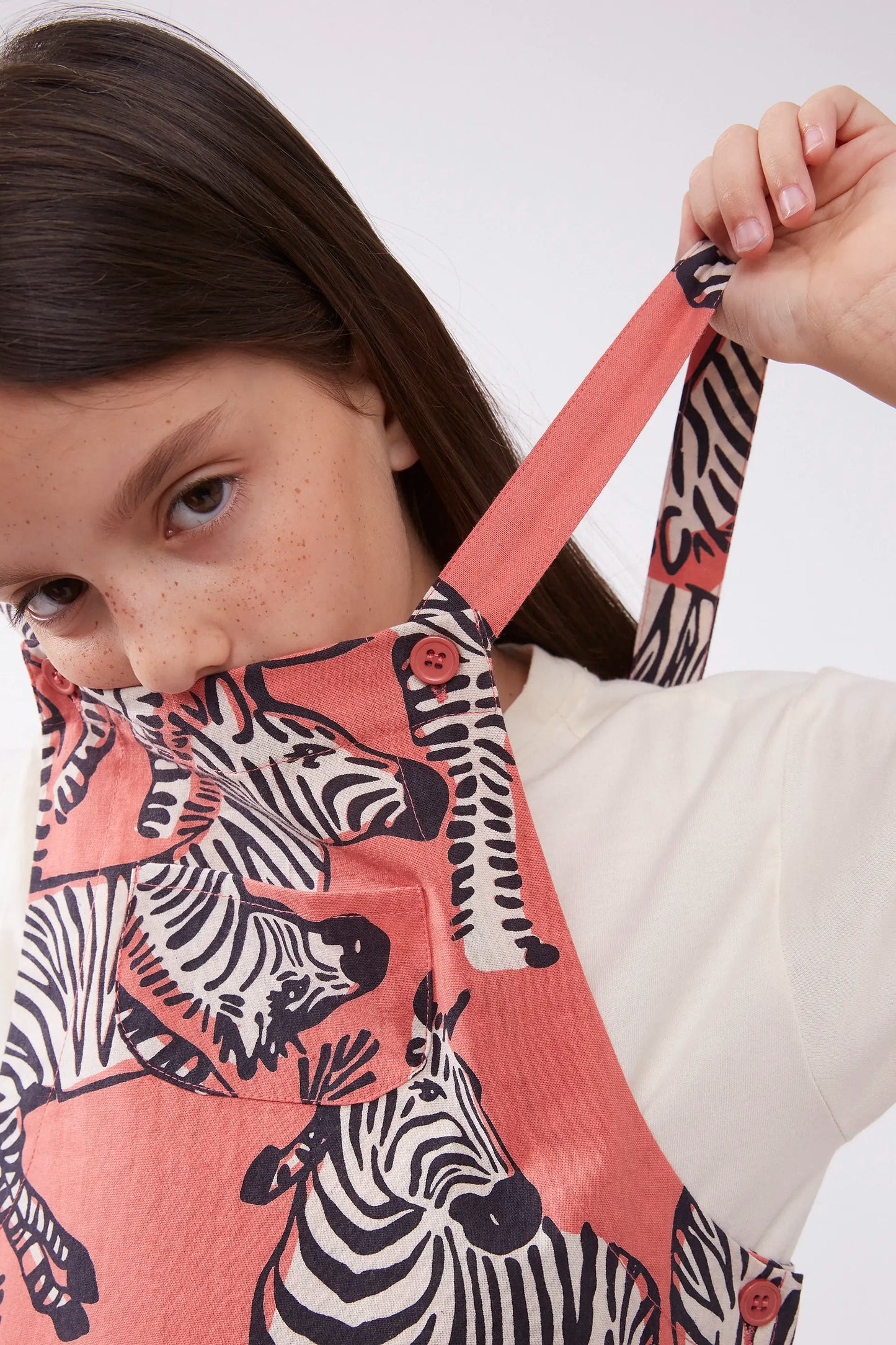 Safari print girl's pinafore