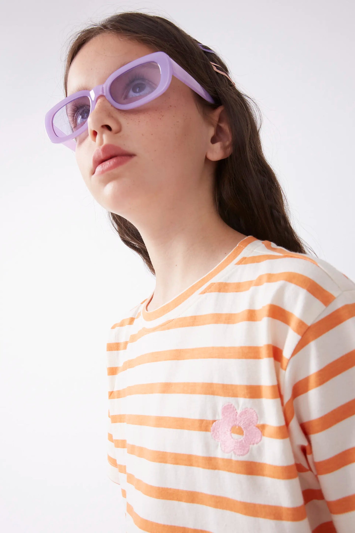 T-shirt unisex a righe arancioni