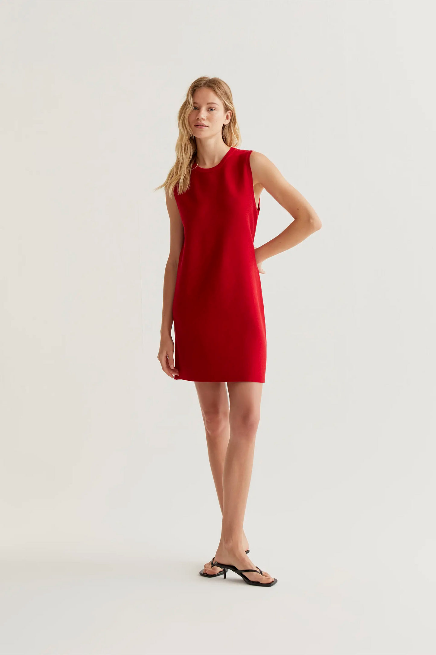 Vestido corto punto rojo
