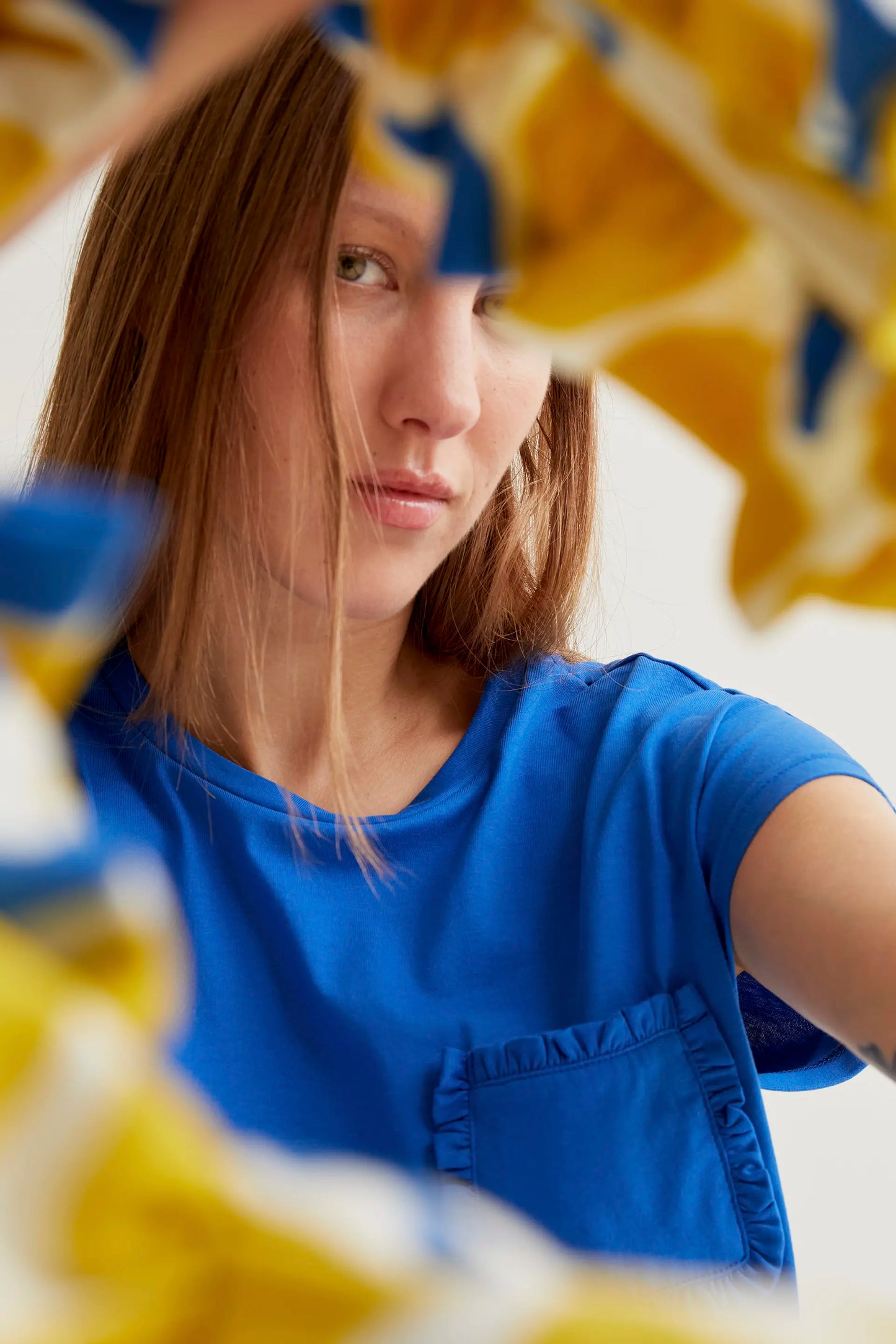 Maglietta basic blu in cotone 100%