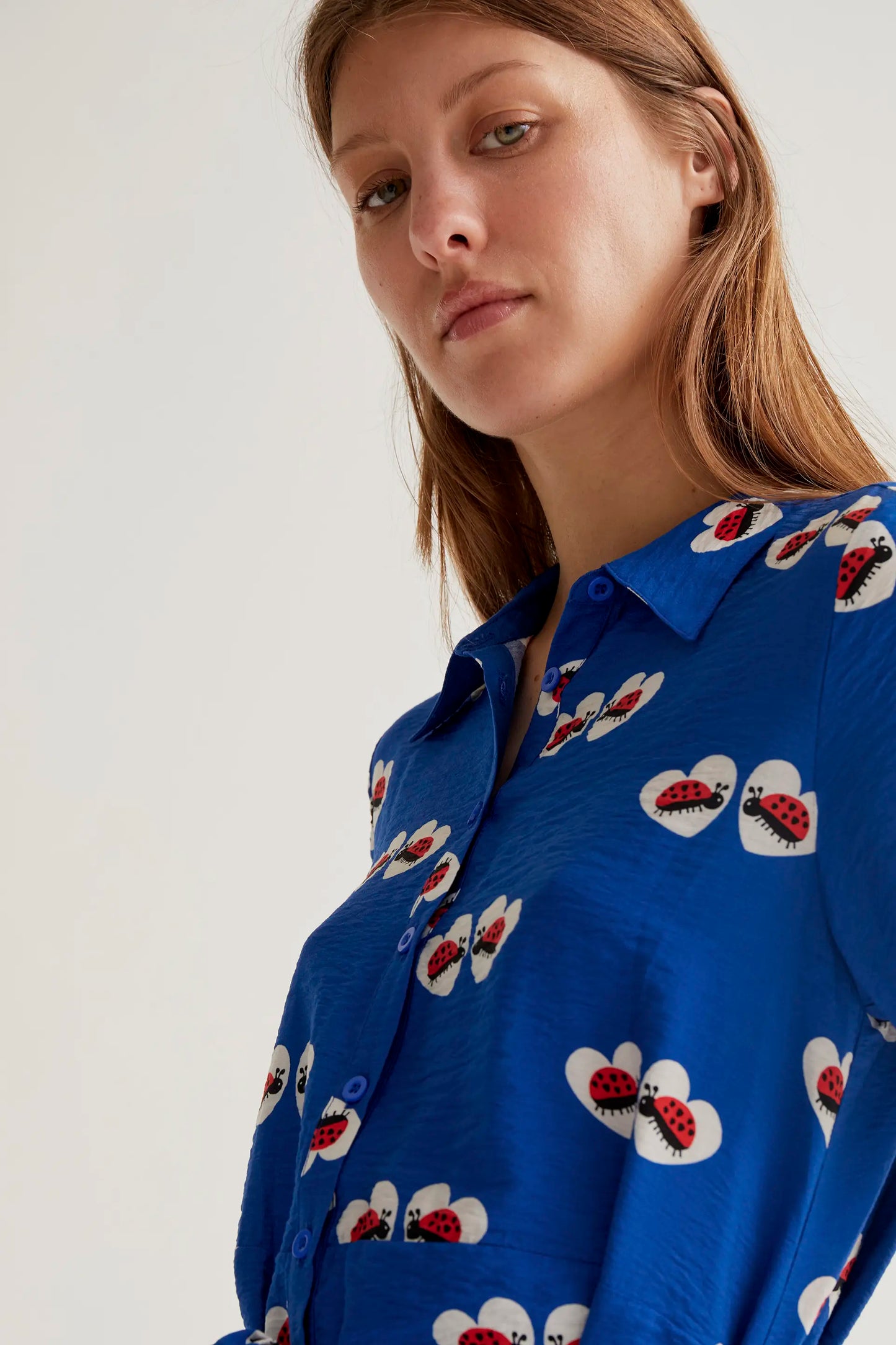Short dress with ladybug print