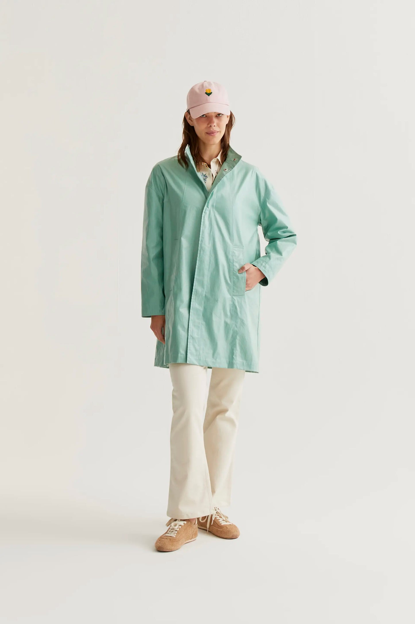 100% cotone gabardine verde