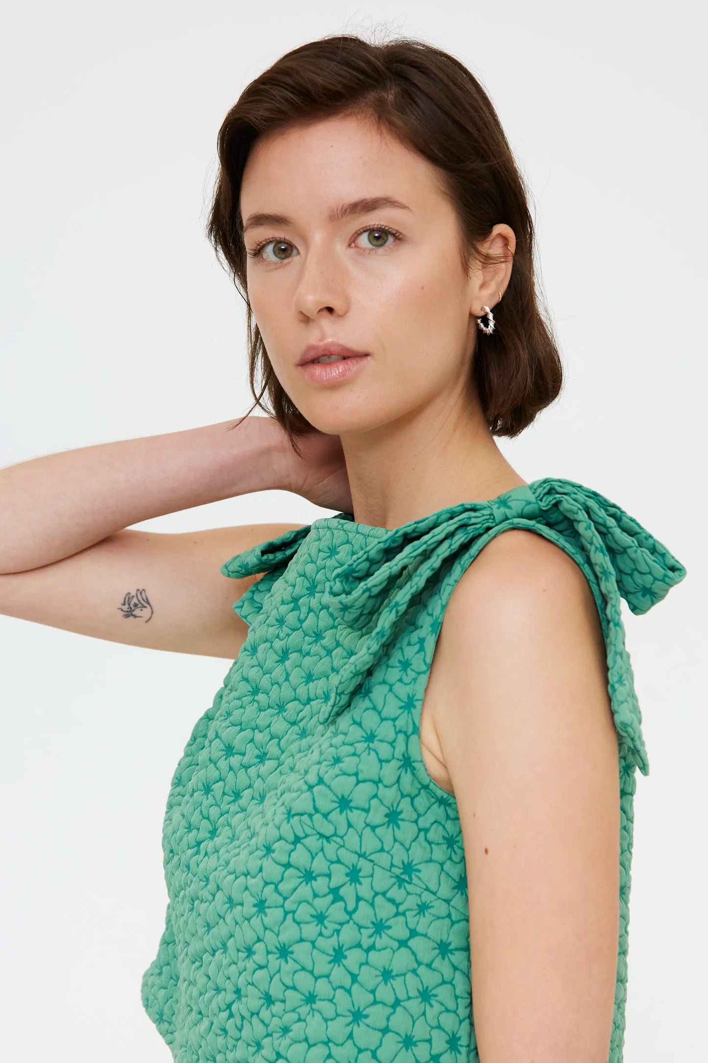 Top with green floral texture
