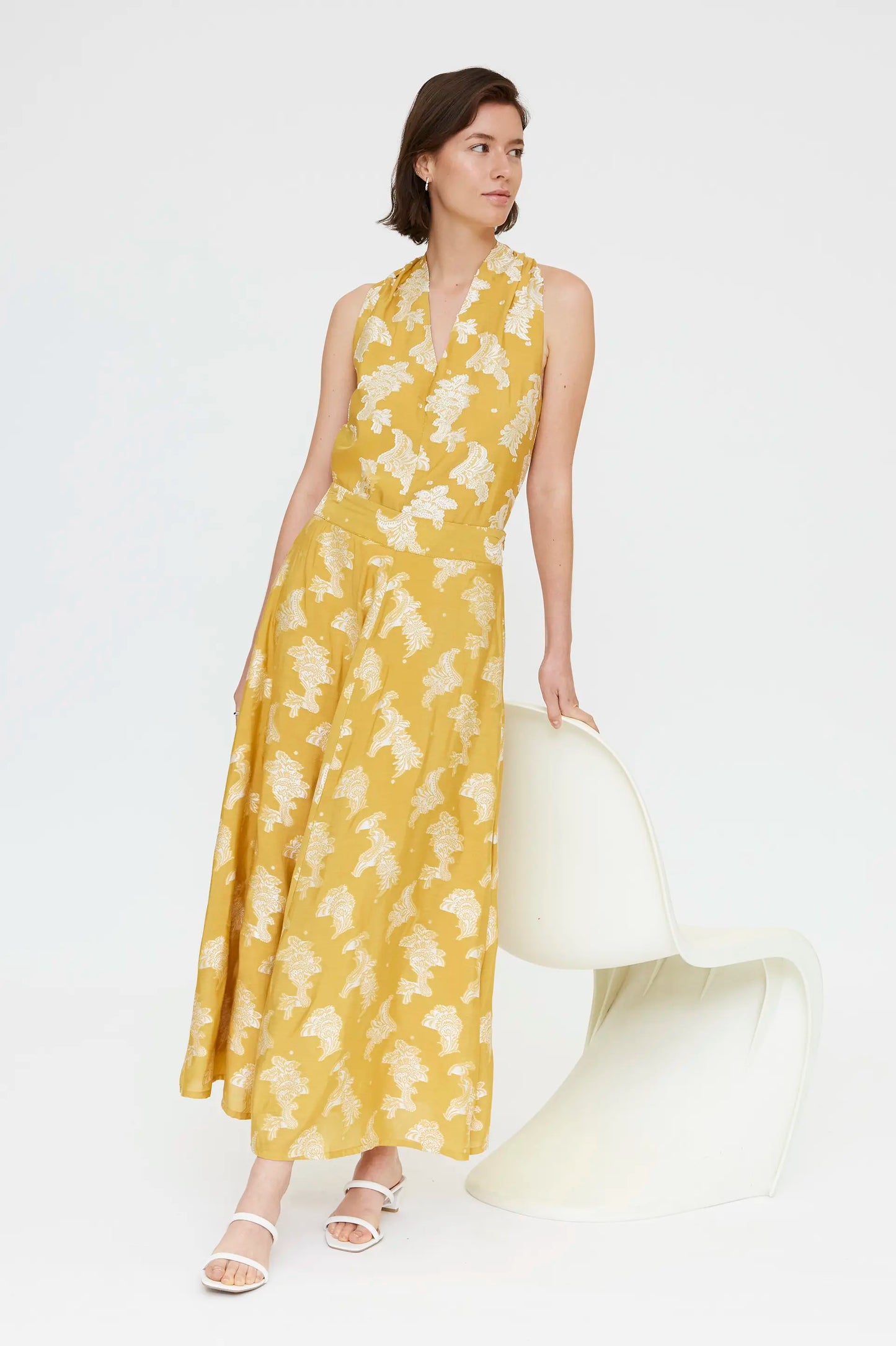 Top con estampado amarillo