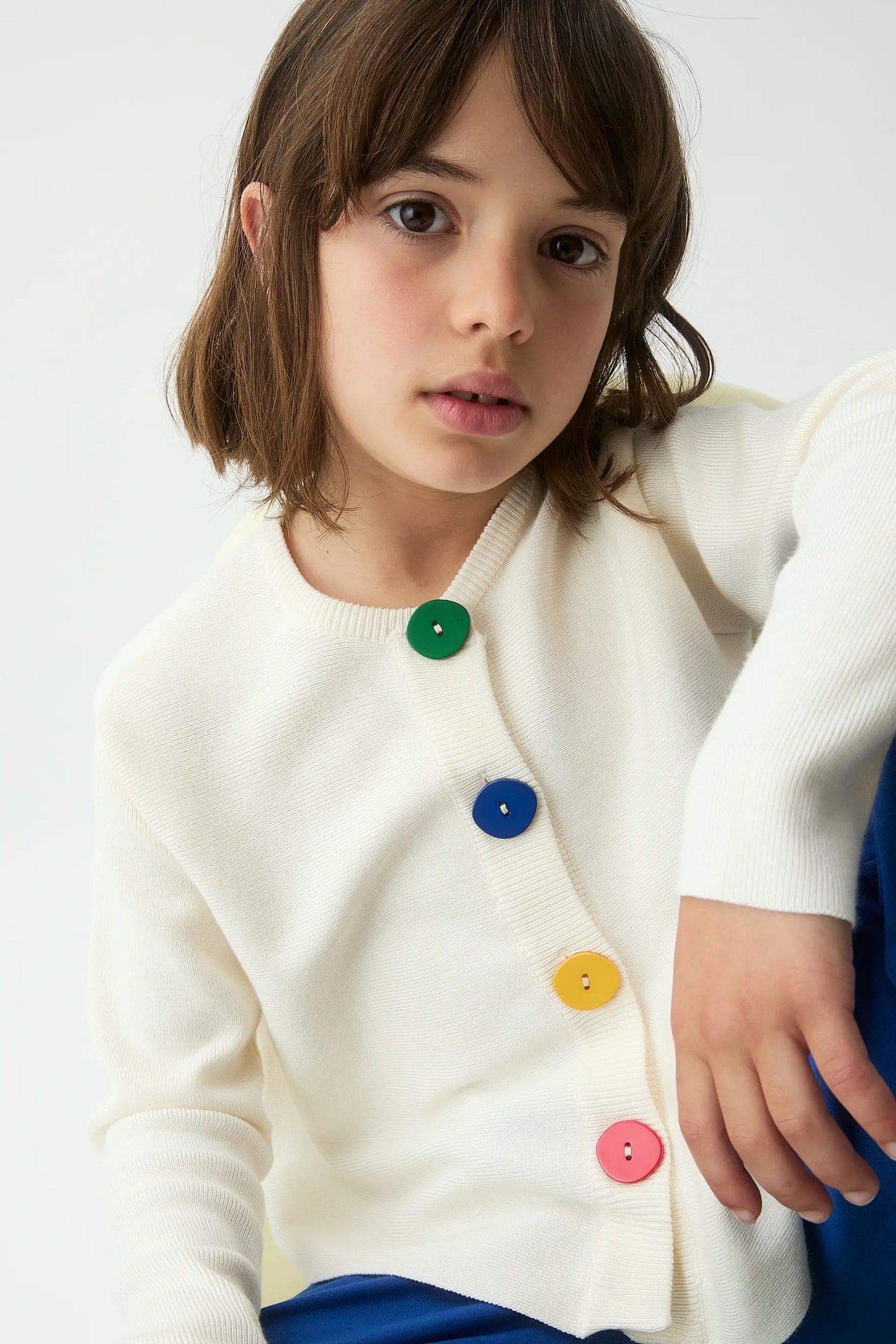 White knit cardigan for girls