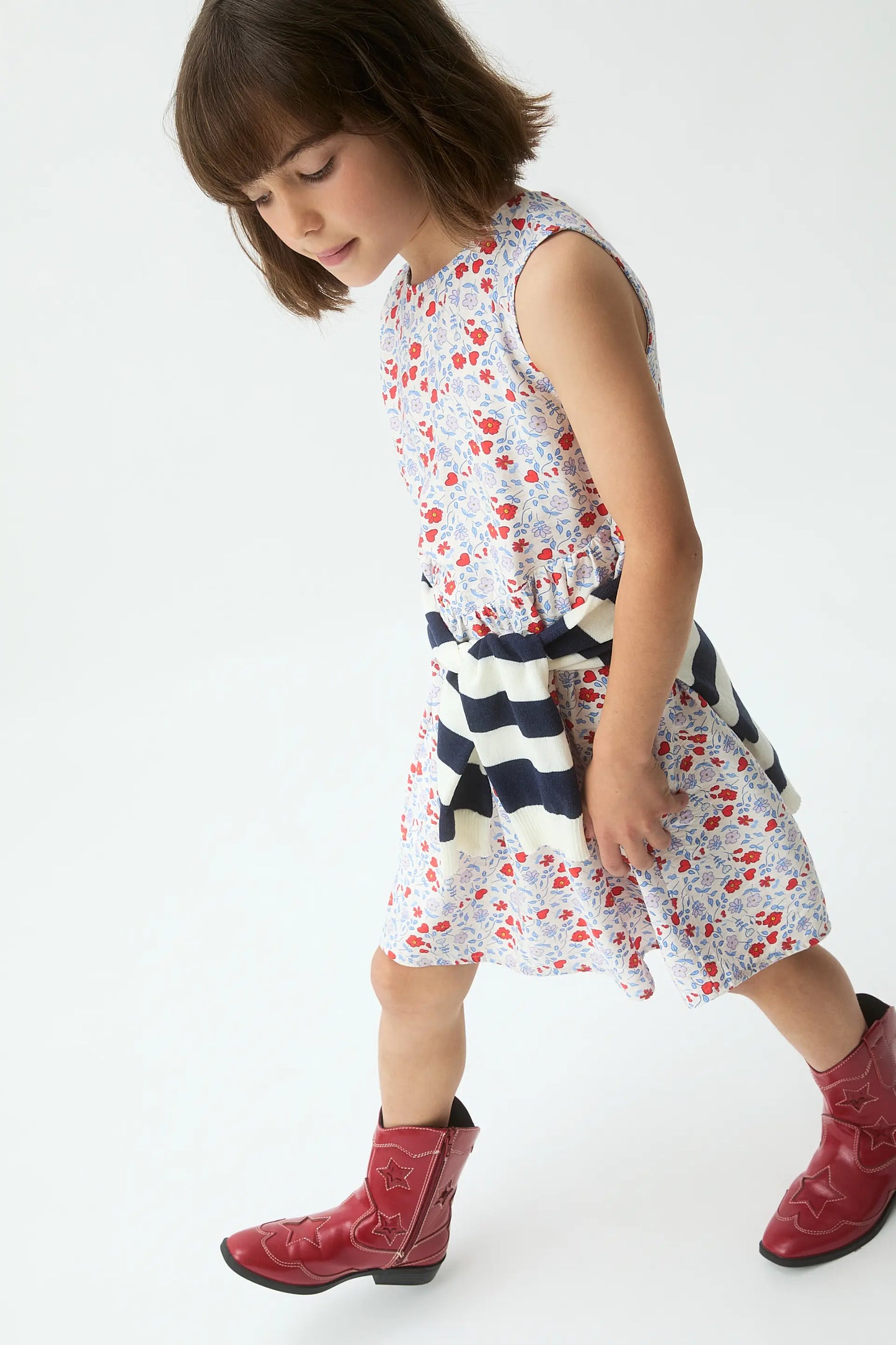 Cute print short dress for girls