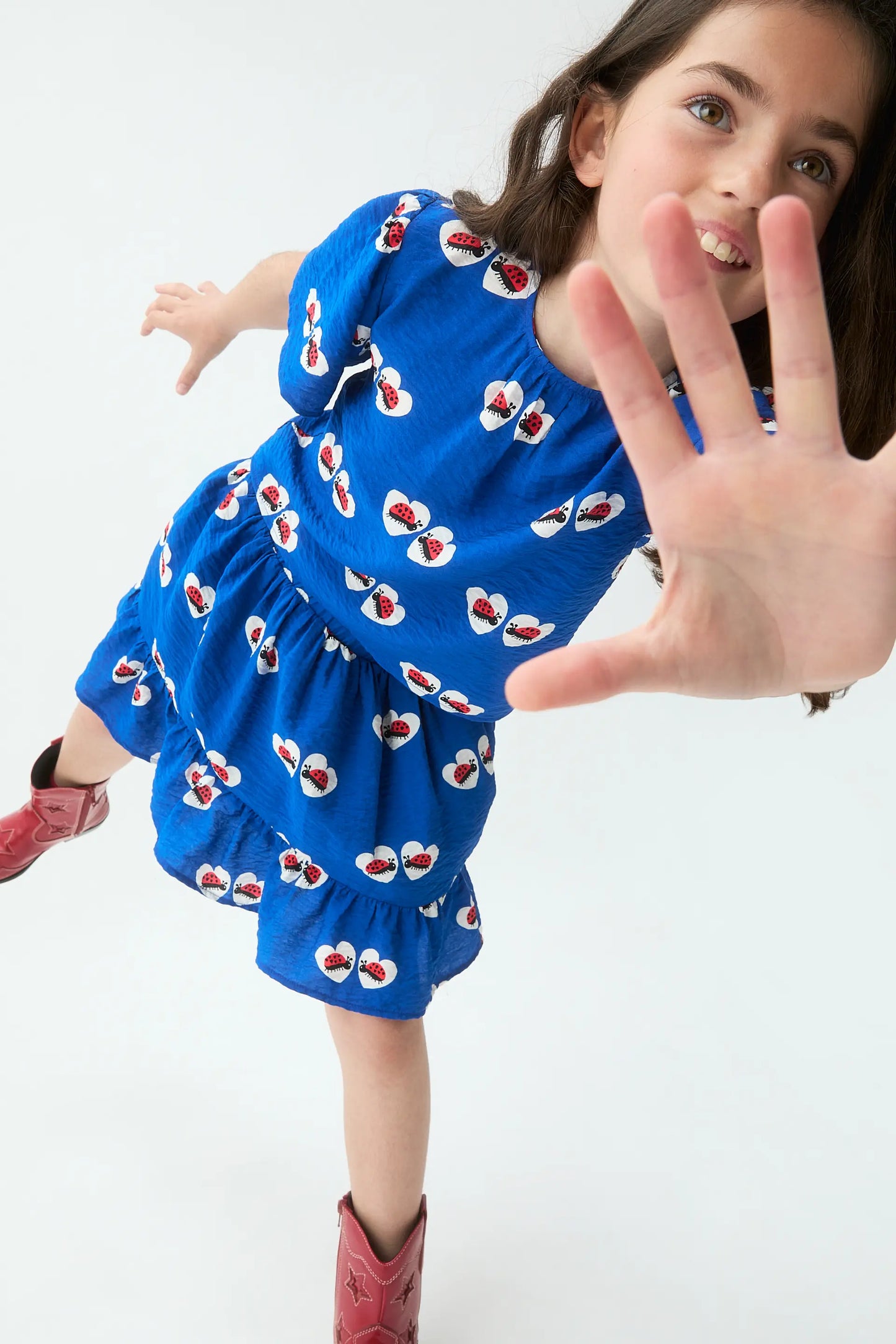 Girl's short skirt with ladybug print