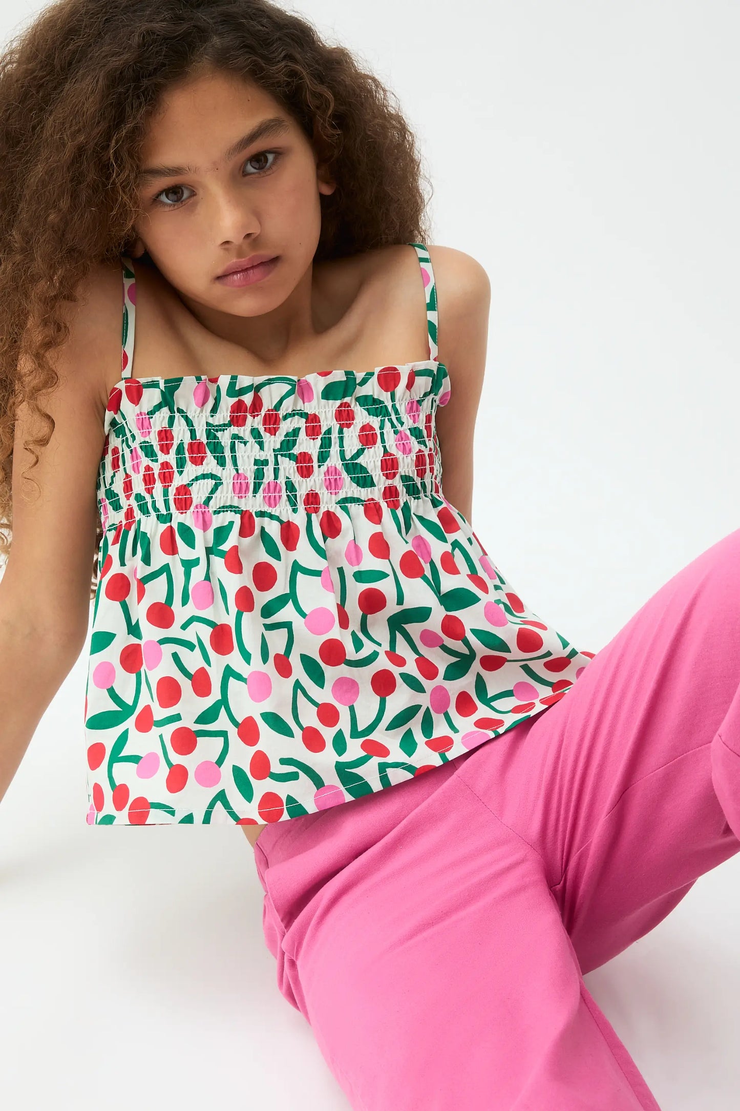 Top da bambina con stampa bordeaux