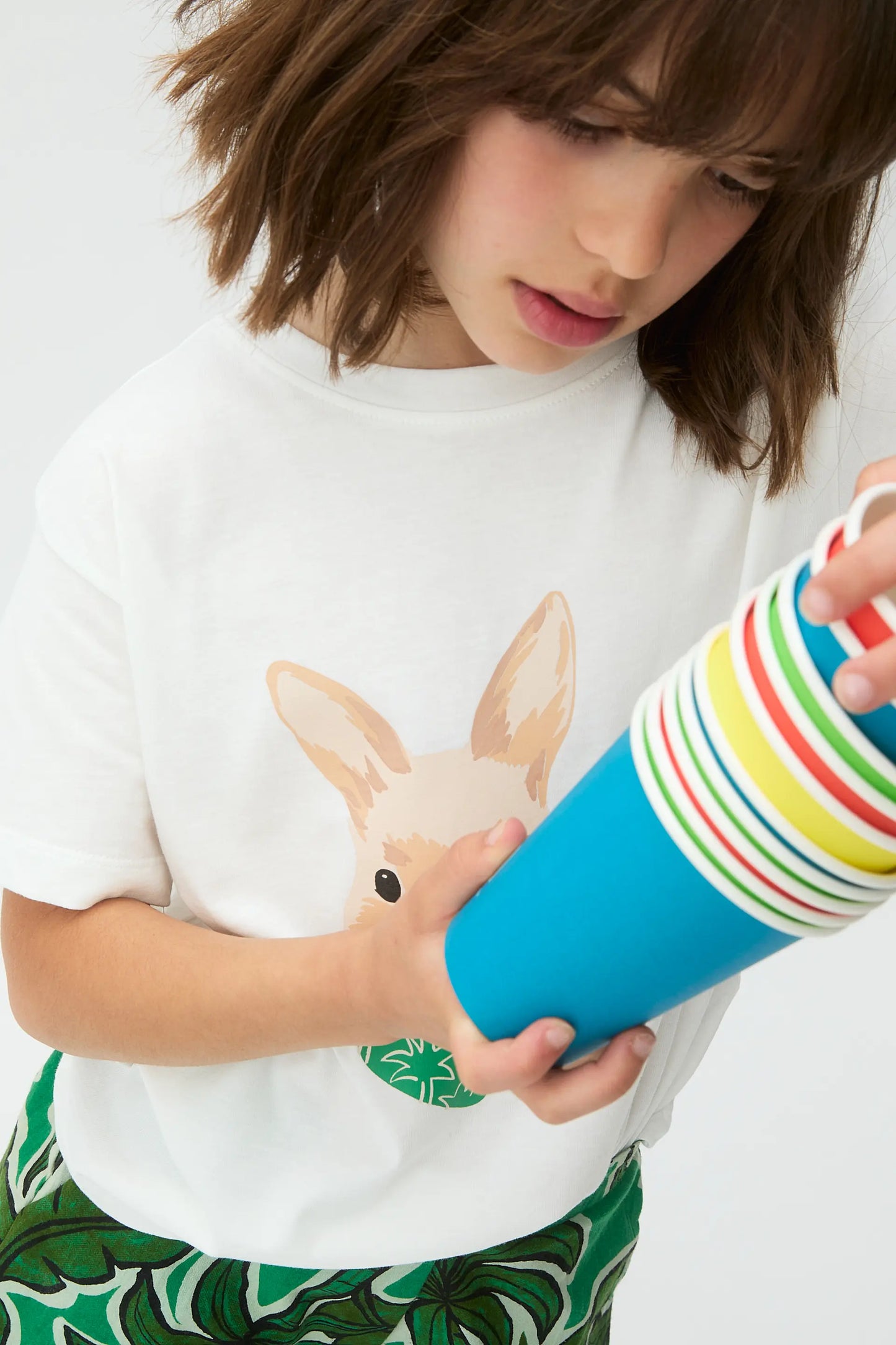 Camiseta de niña con estampado de Conejito
