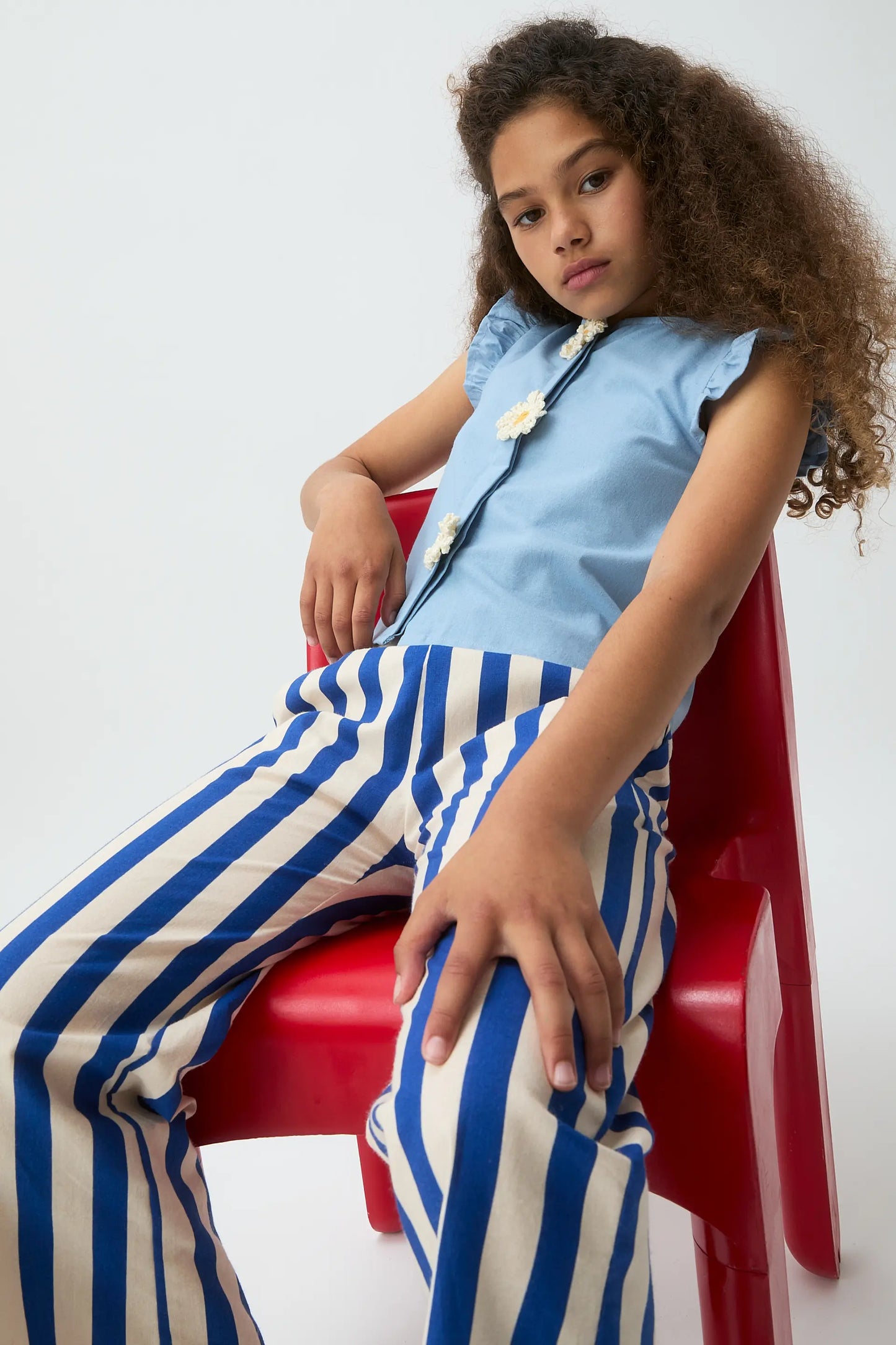 Top bambina 100% cotone con margherite