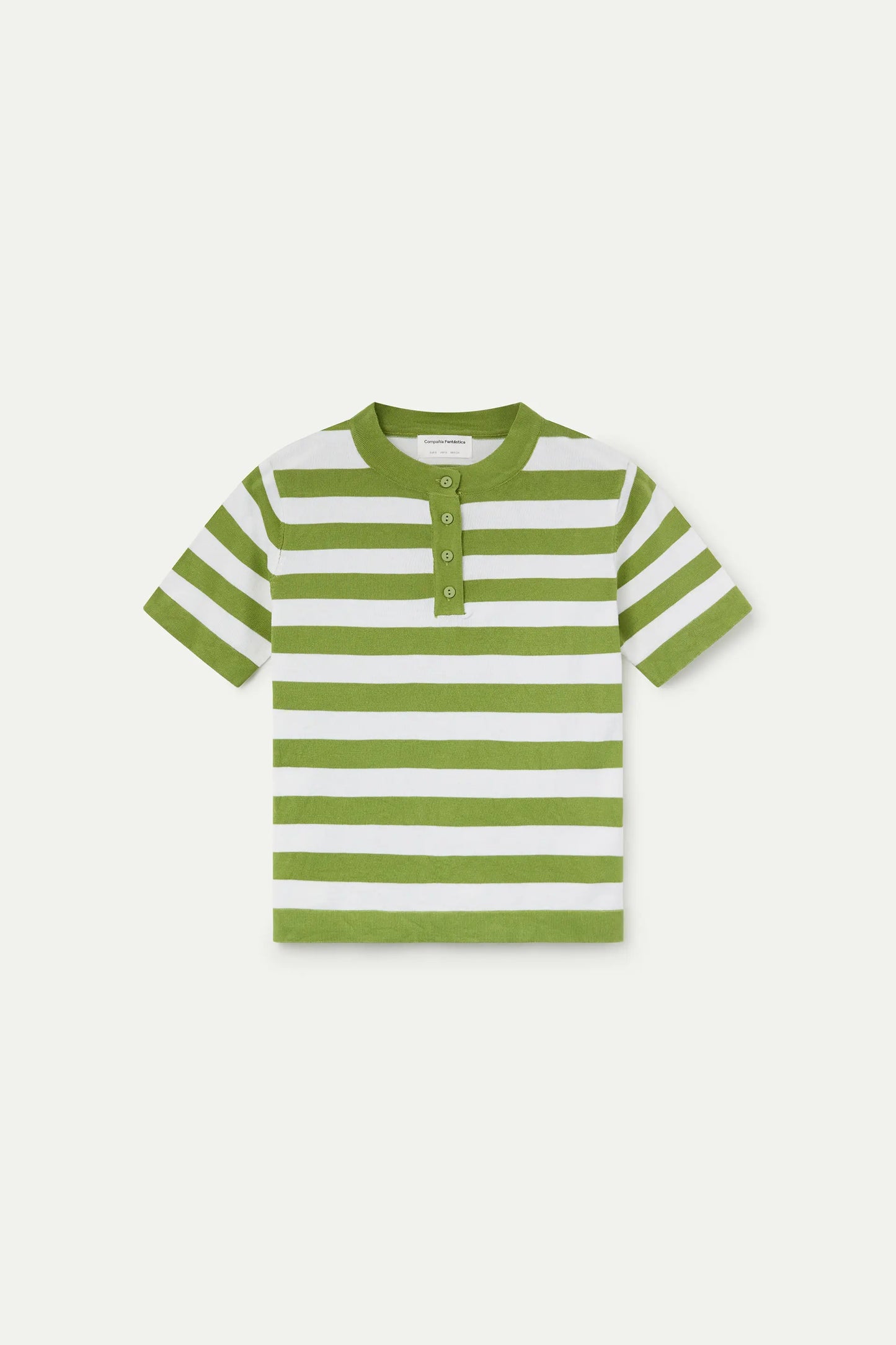 Top con estampado de rayas blanco y verde