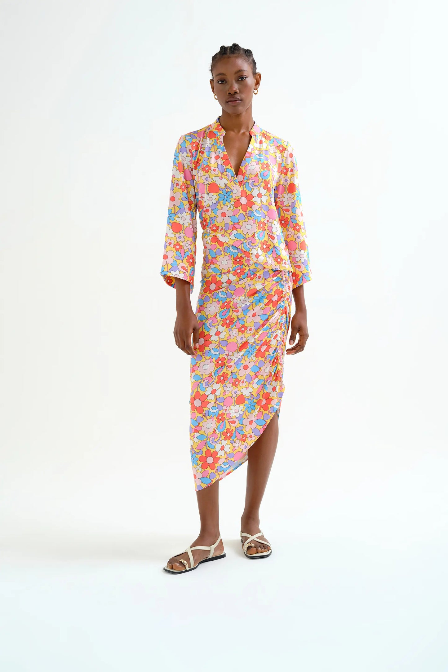 Top playero con estampado Bloom