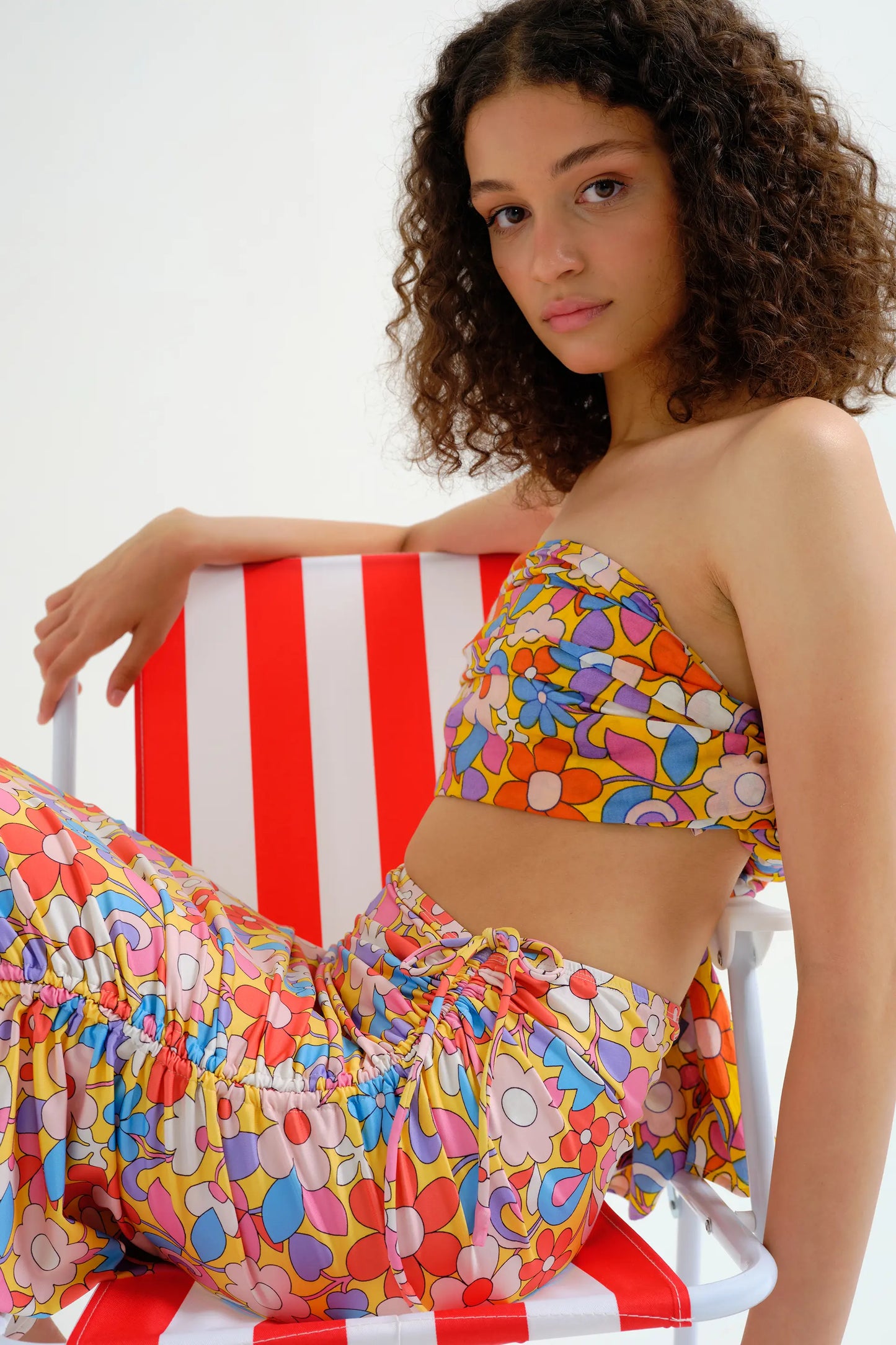 Bloom print midi skirt