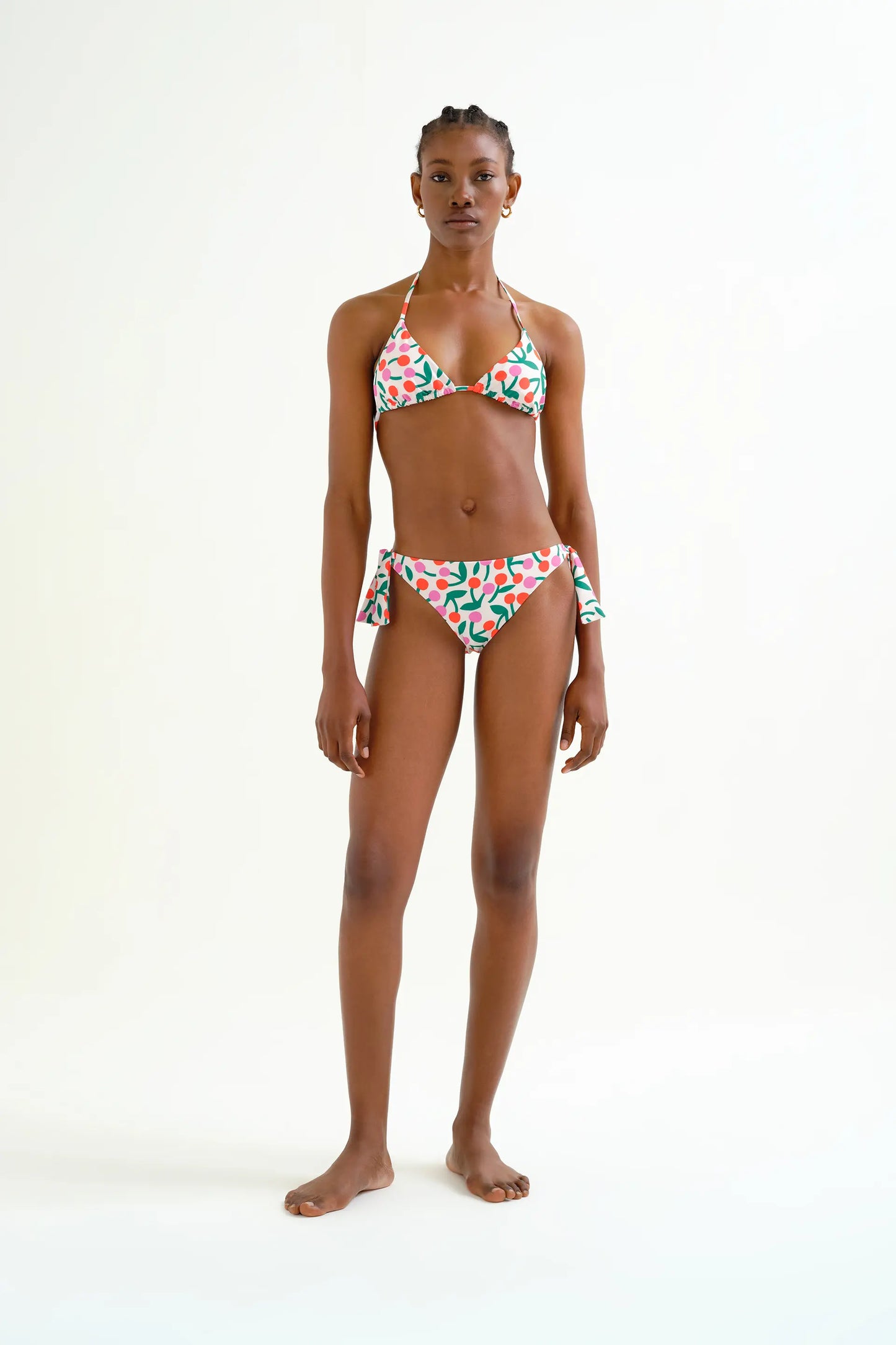 Cherry print tie bikini bottoms