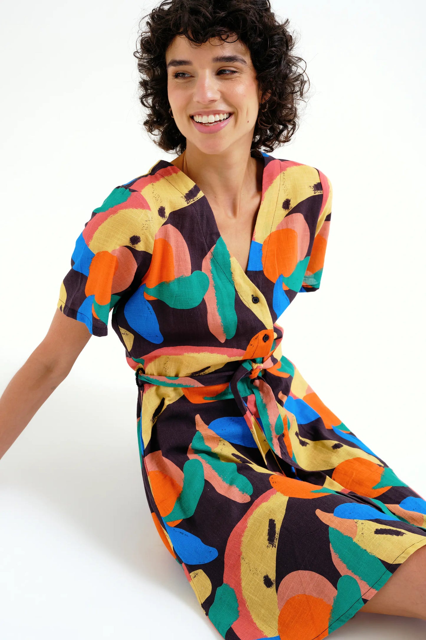 Abito corto con stampa Tutti Frutti Big