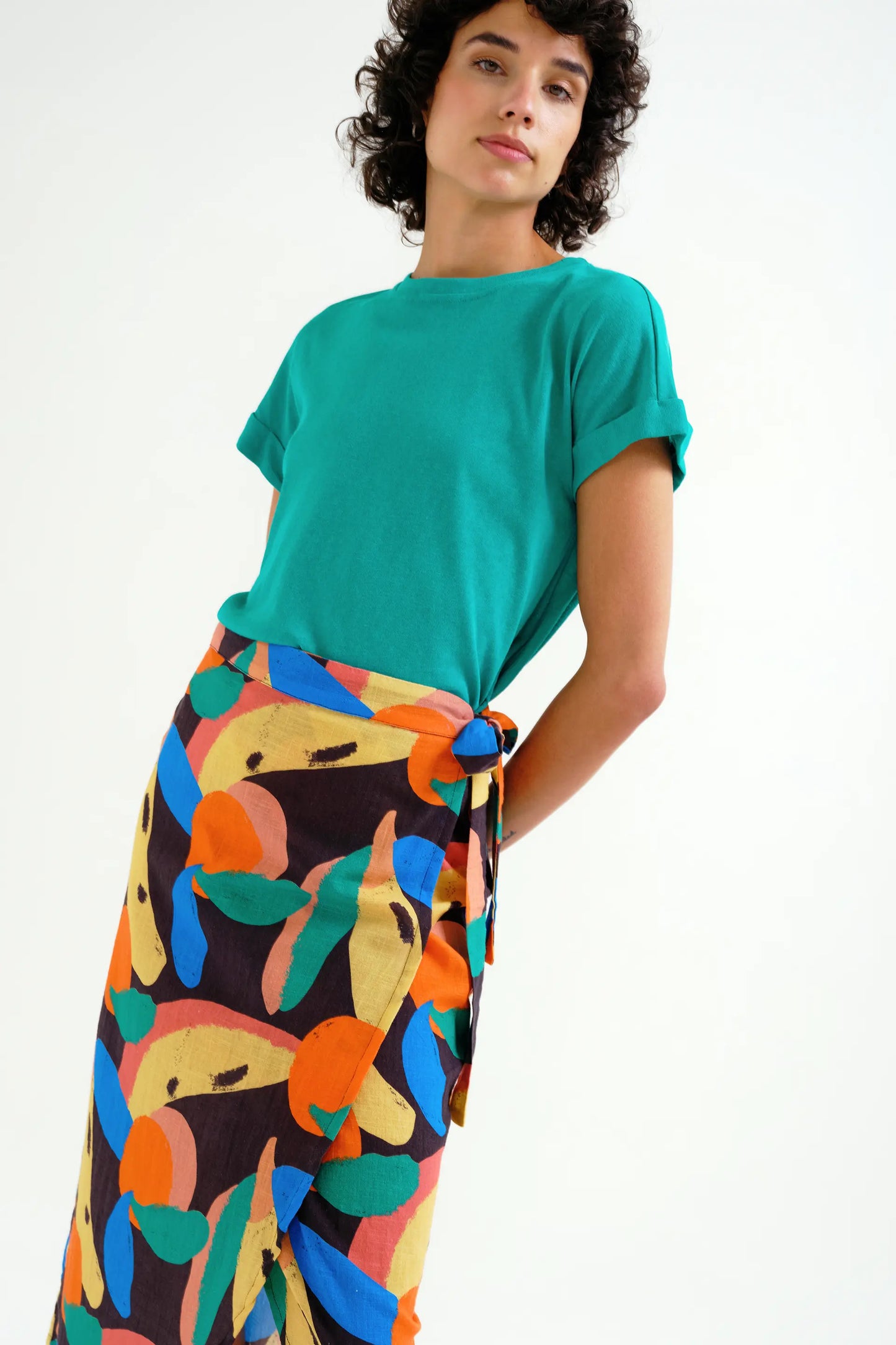 Falda midi con estampado Tutti Frutti Big