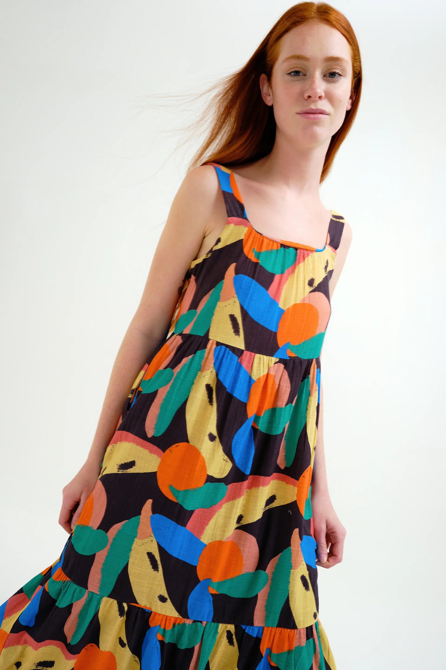 Vestido largo con estampado Tutti Frutti Big