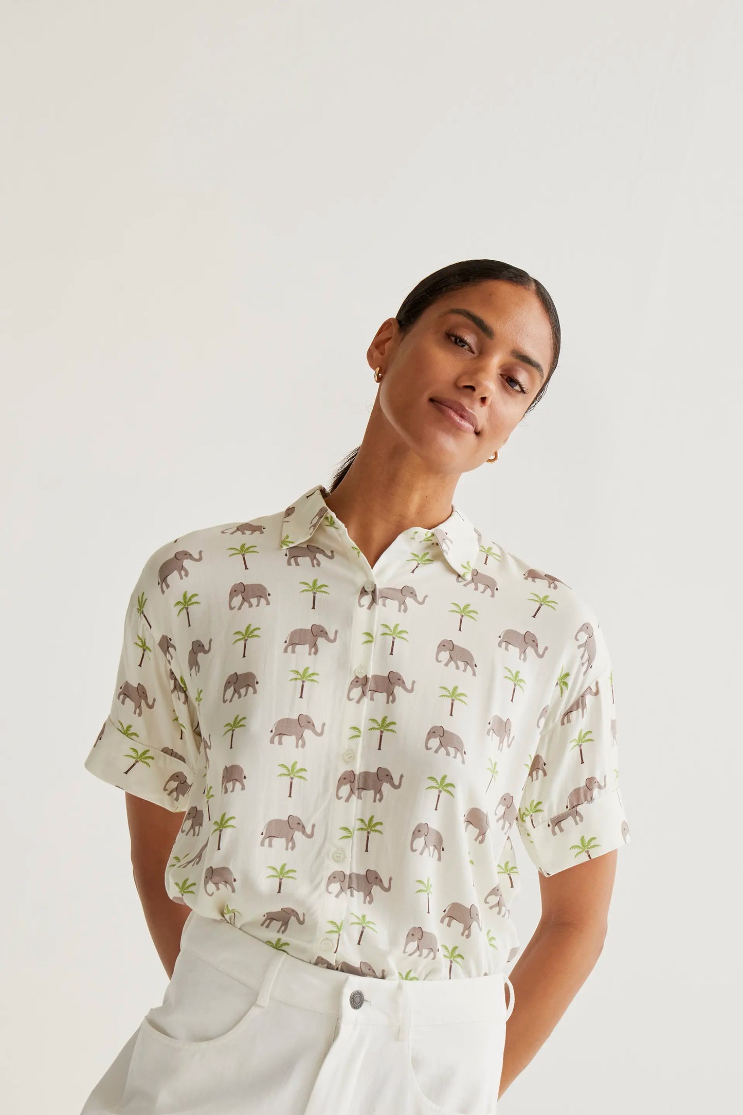 Camisa con estampado Elefante LENZING™ ECOVERO™