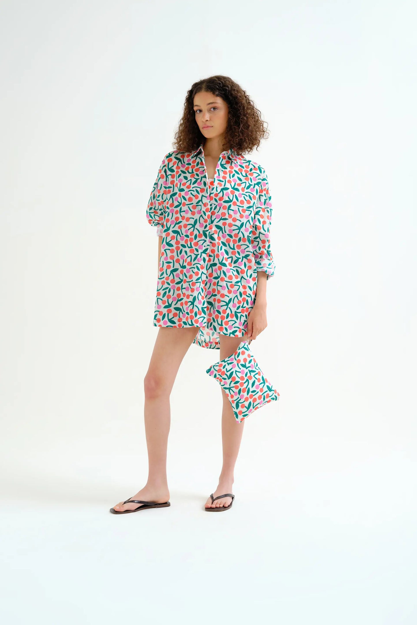 Camisa playera con estampado Guinda