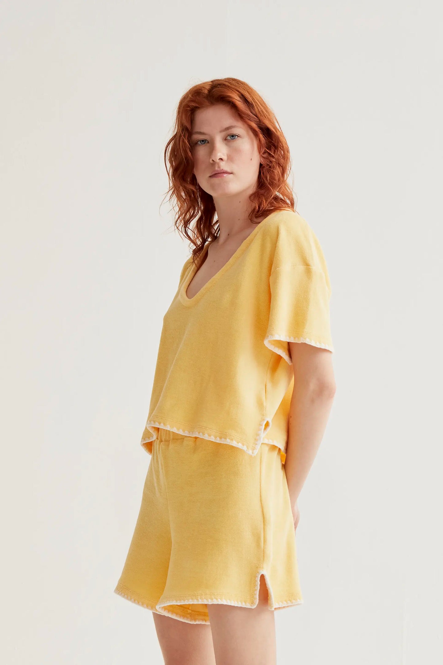 light yellow beach shorts