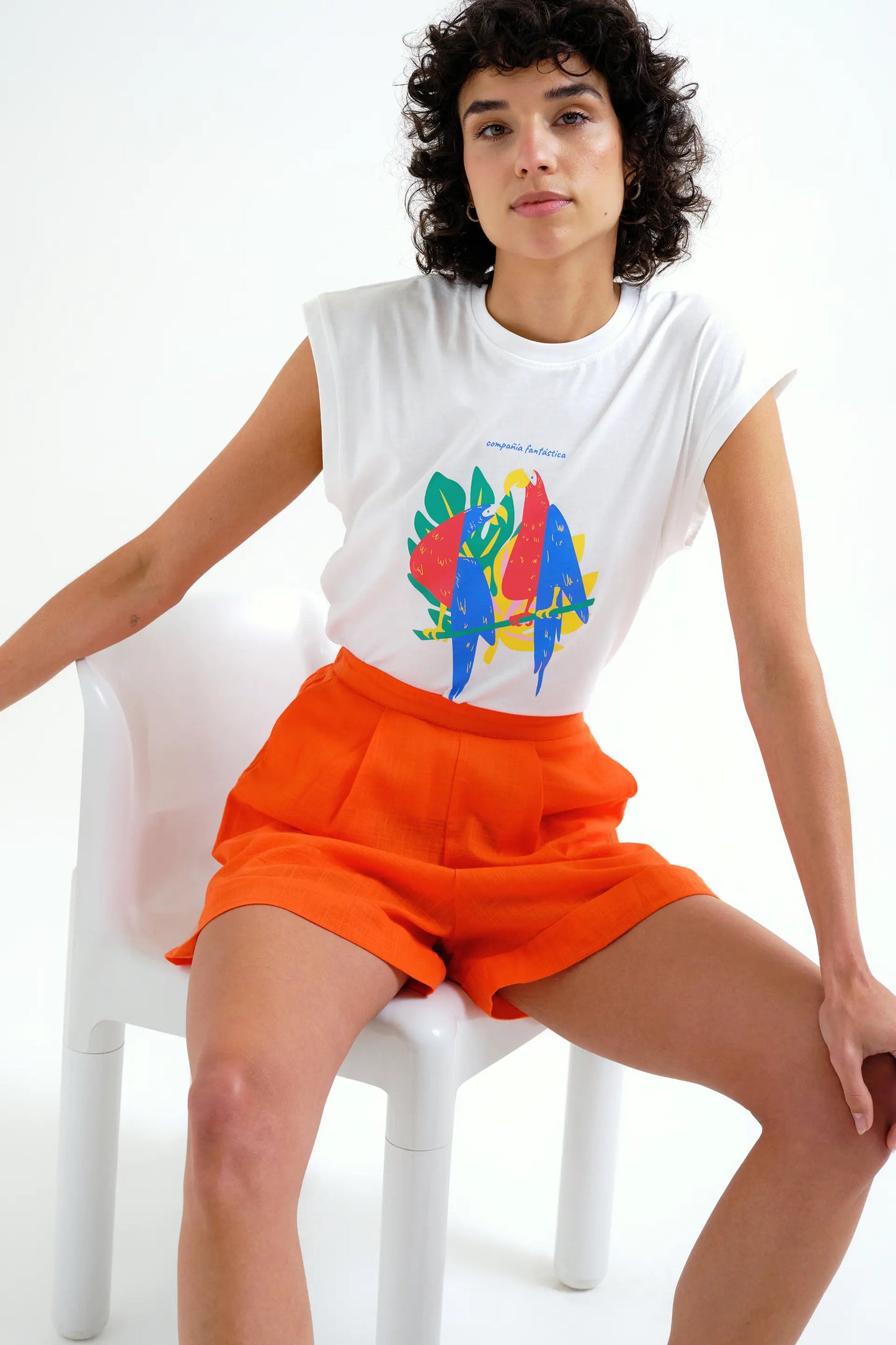 Pantaloncini arancioni 100% cotone