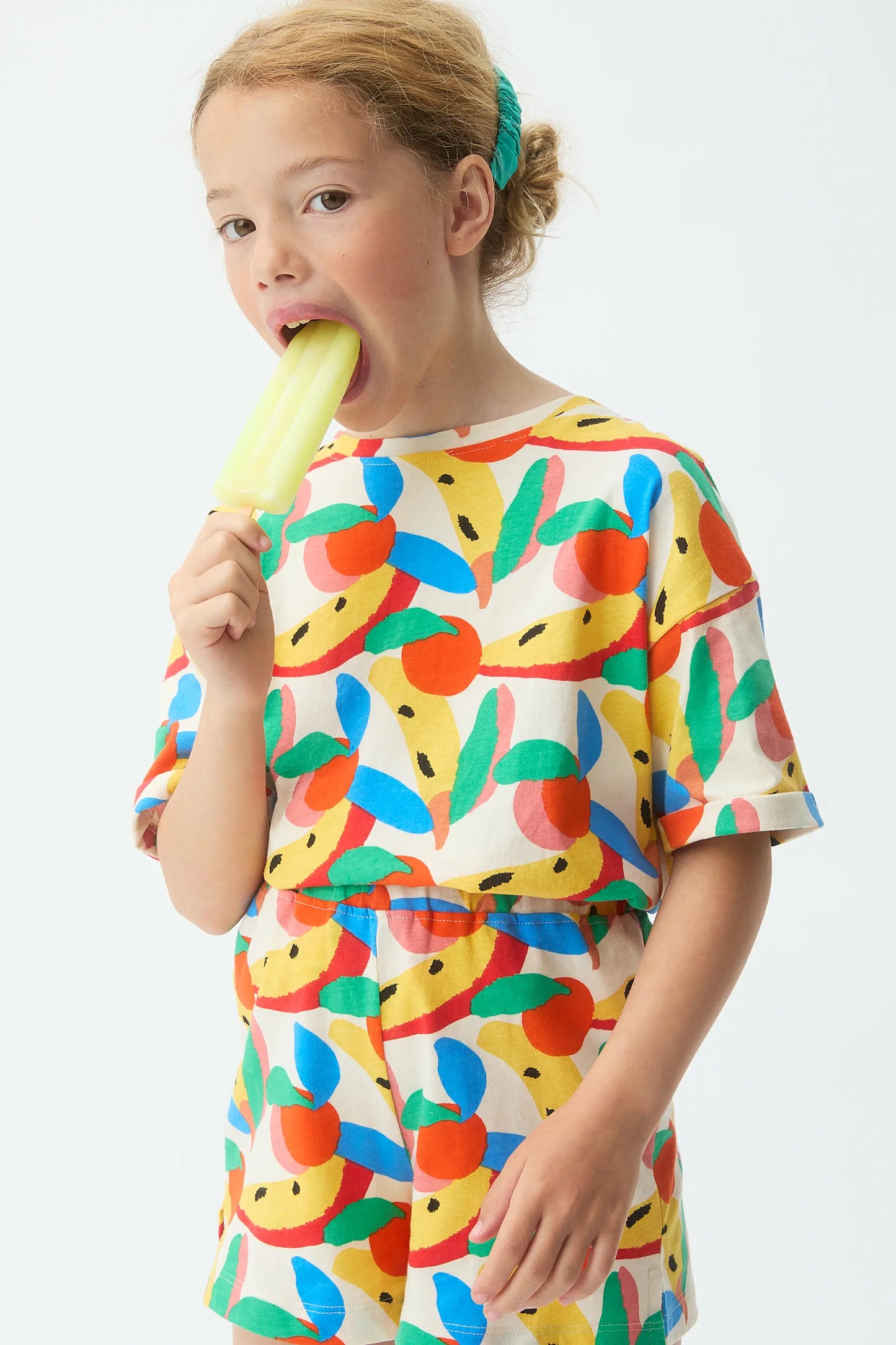 Shorts de niña 100% algodón con estampado Tutti Frutti