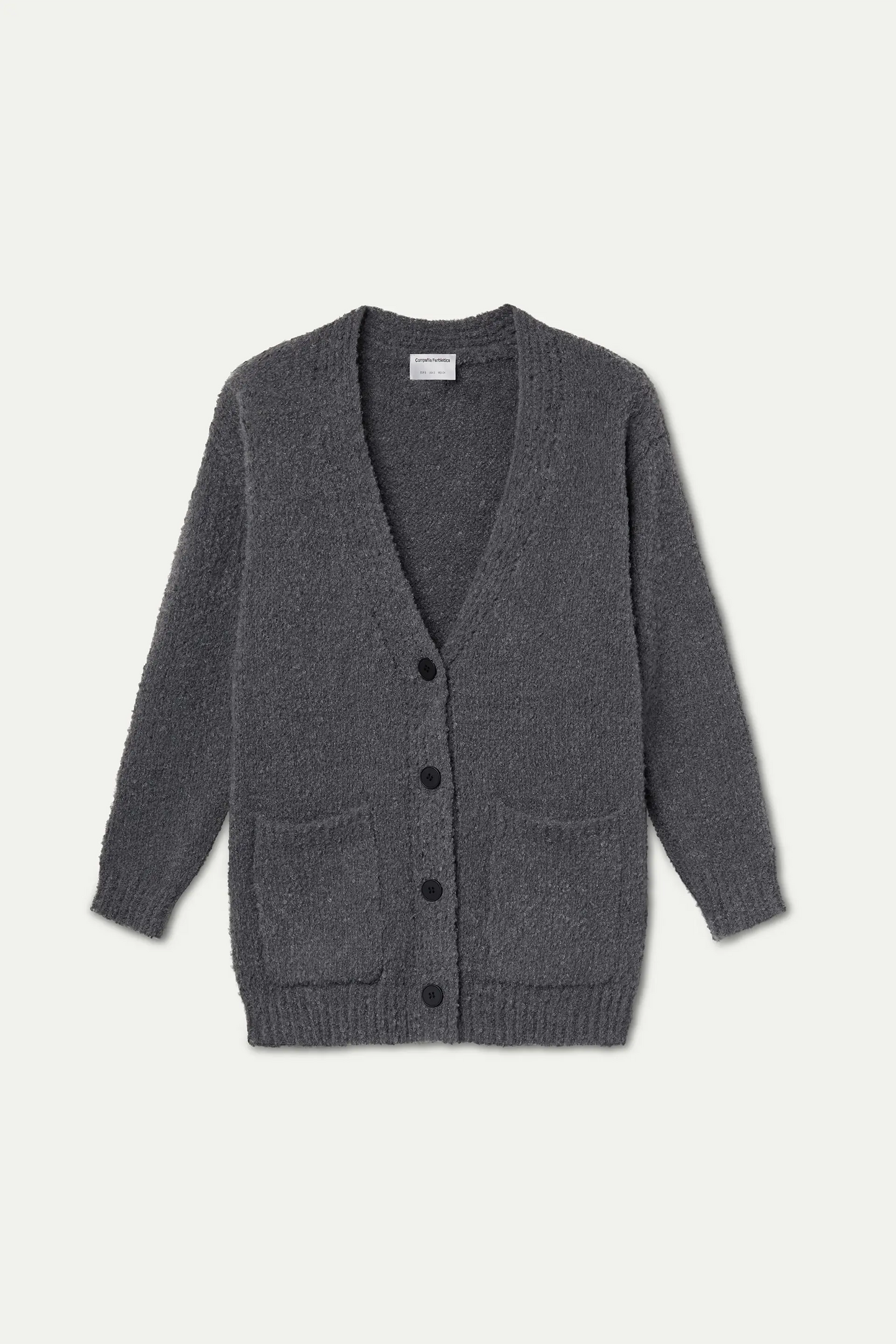 Cardigan a trama grigio scuro