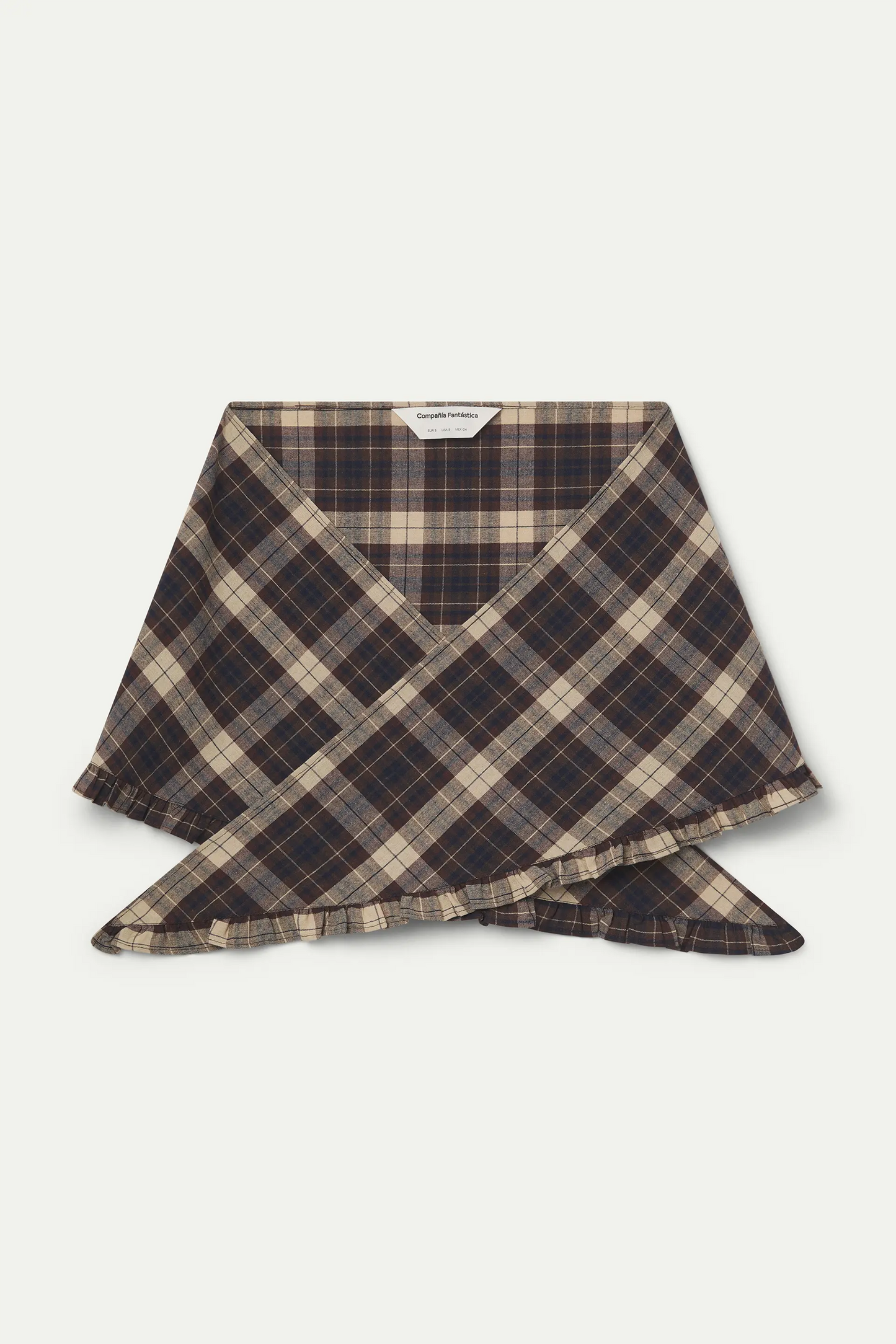 Bandana in cotone al 100% con motivo a quadri marroni