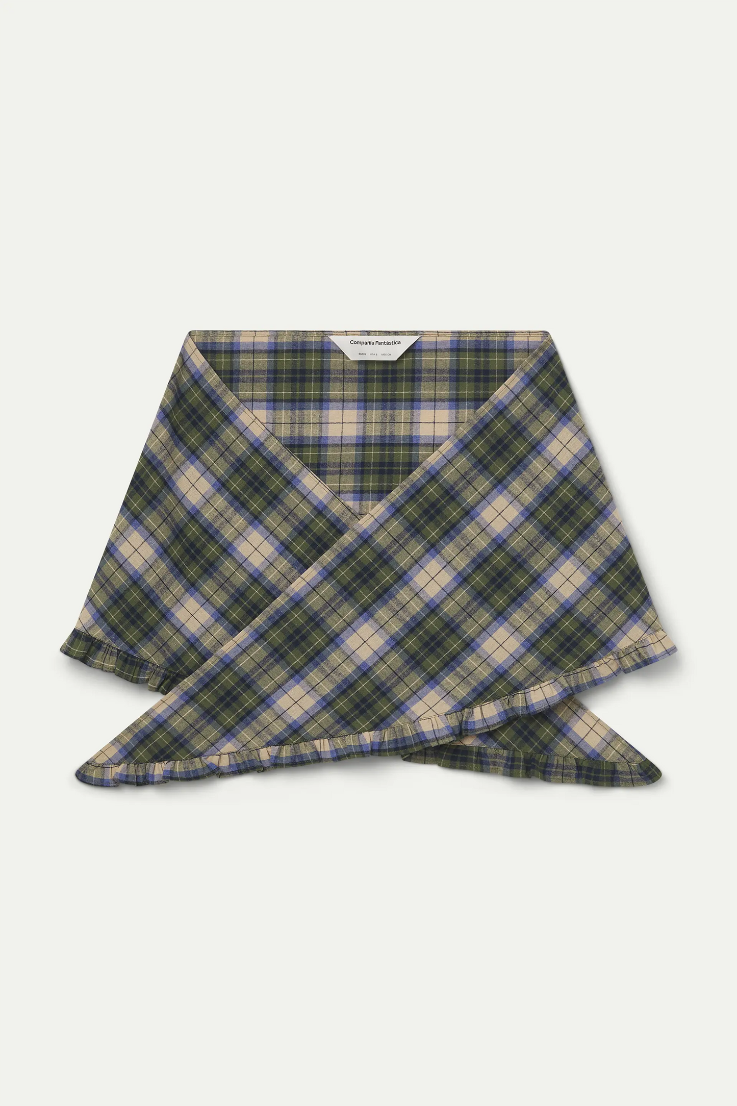Bandana 100% cotone con stampa a quadri verde
