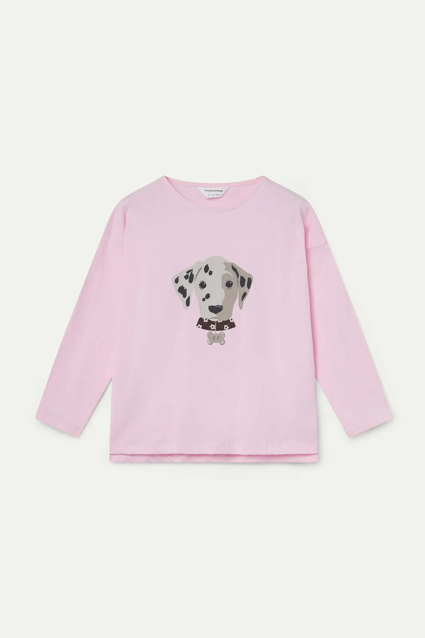 T-shirt 100% cotone rosa con stampa Dalmata