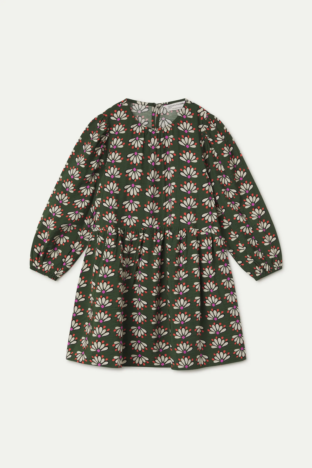 Vestido corto de niña con estampado Geometry