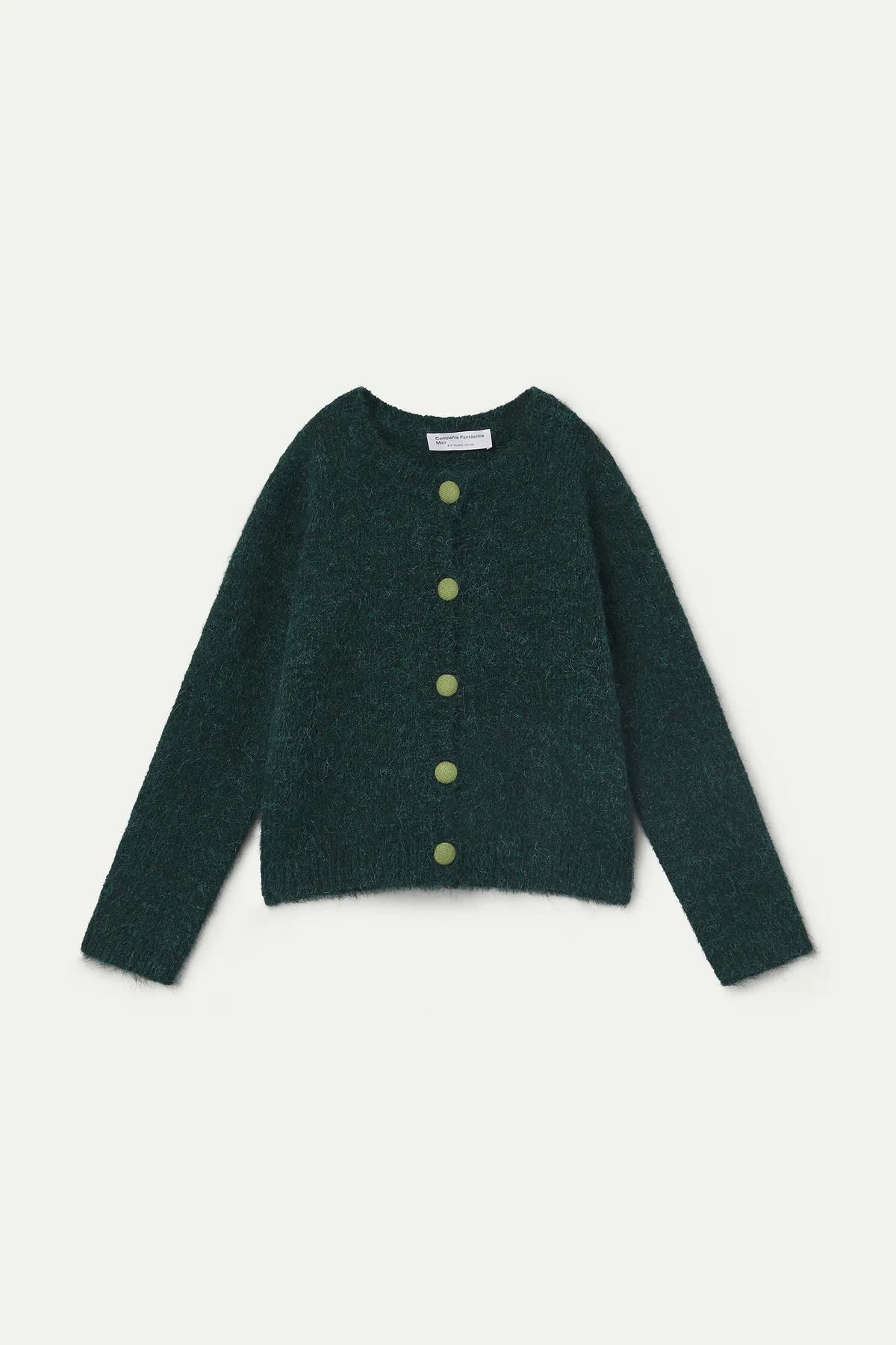 Cárdigan verde de niña mezcla lana