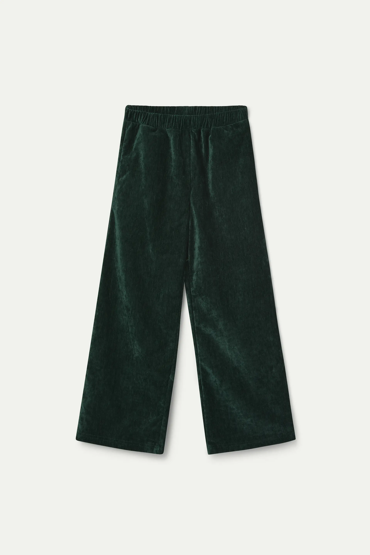 Pantalón de niña con terciopelo verde oscuro