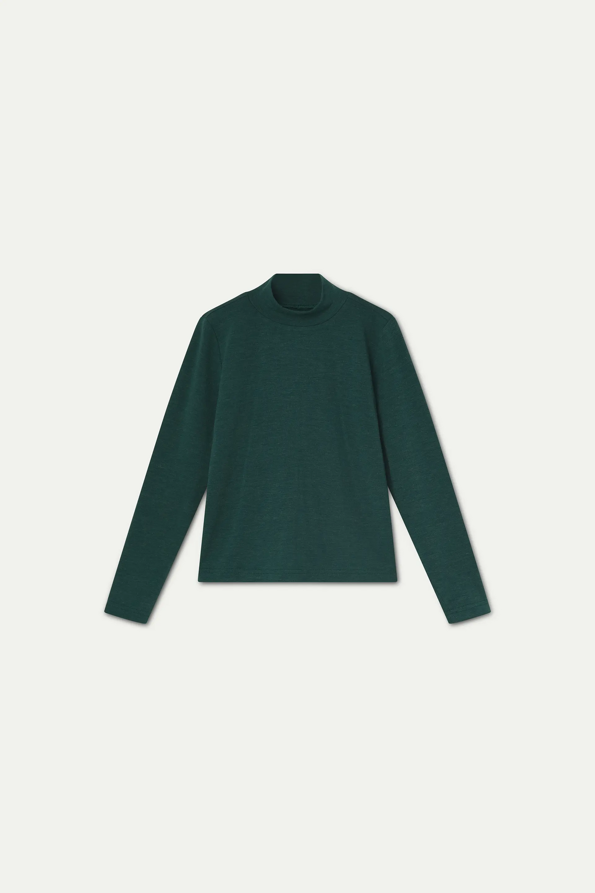 Camiseta cuello alto verde oscuro de niña