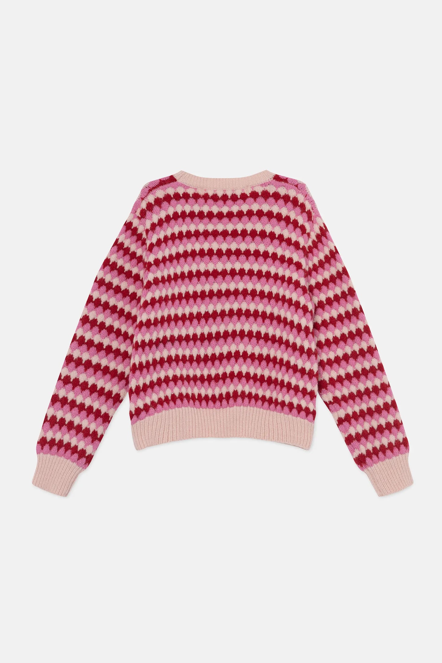Unisex Knitted Sweater with Pink Structure