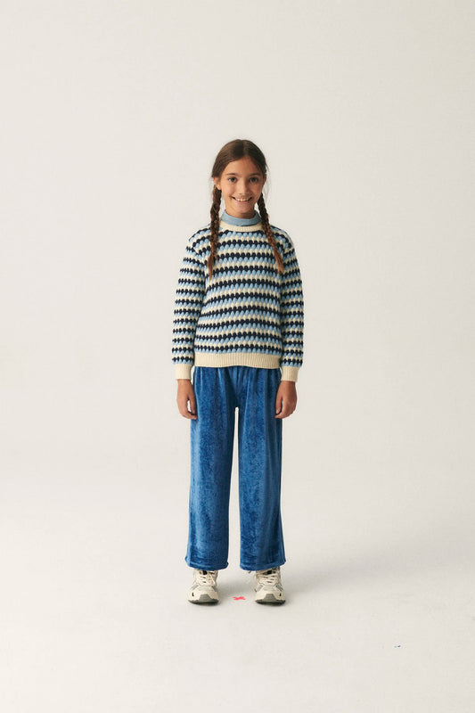 Jersey unisex de punto con estructura azul
