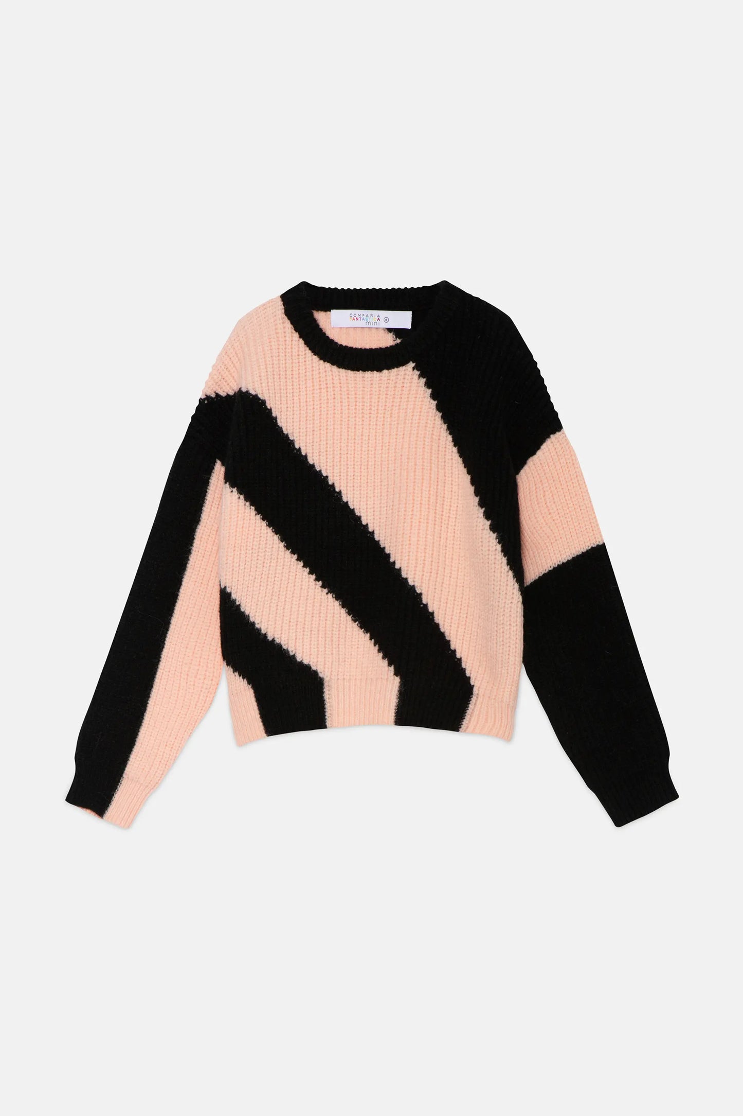 Unisex two-tone oversized knit sweater